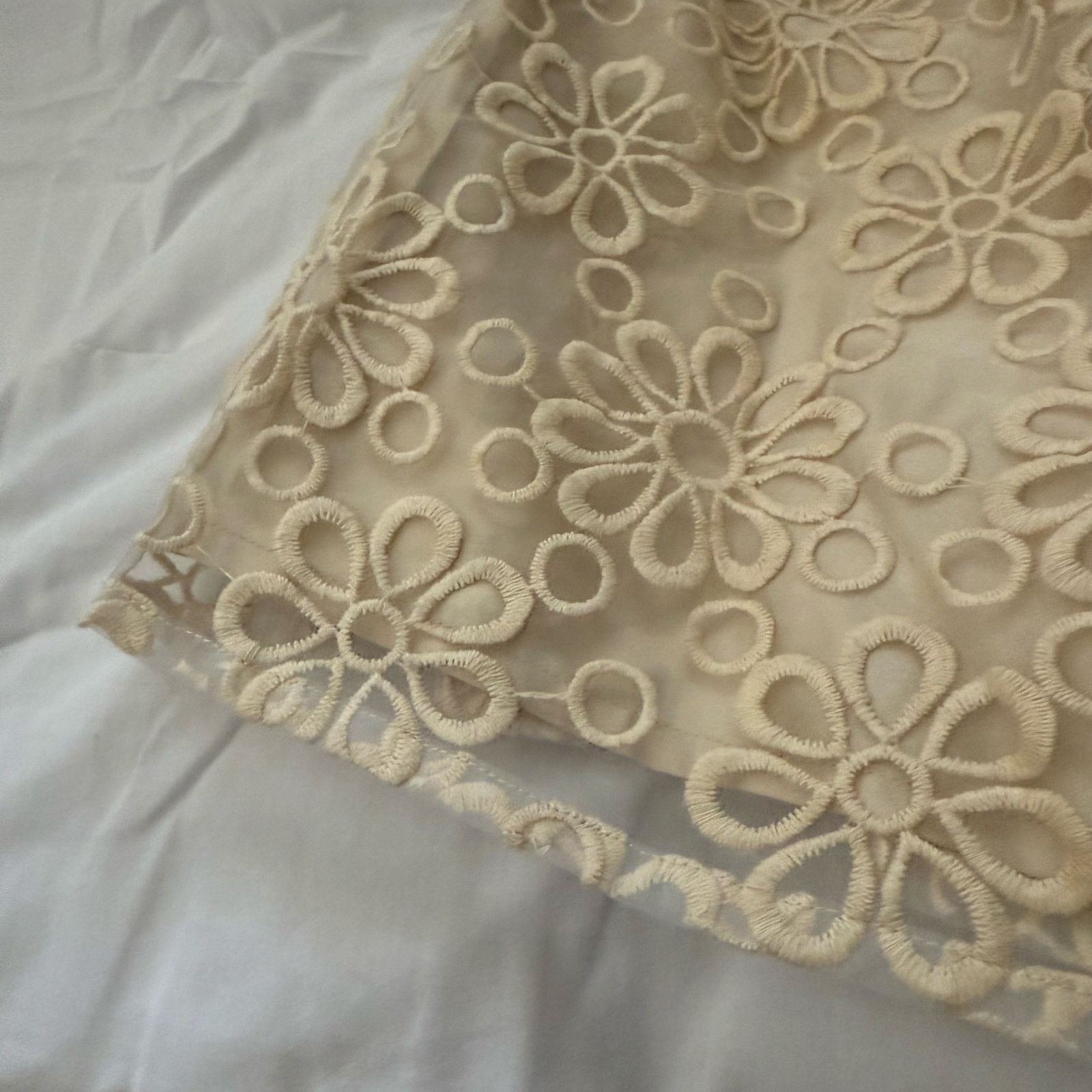 Other Alice Moon Collection Mini Skirt Small Beige Embroidered Size 25" / US 0 / IT 36 - 2 Thumbnail