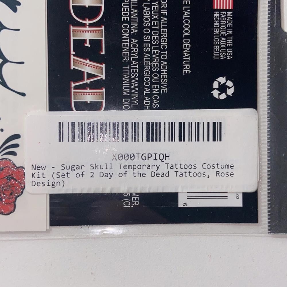 Designer NWT Day Of The Dead Glitter Skull Face Tattoos Bundle Size ONE SIZE - 3 Thumbnail