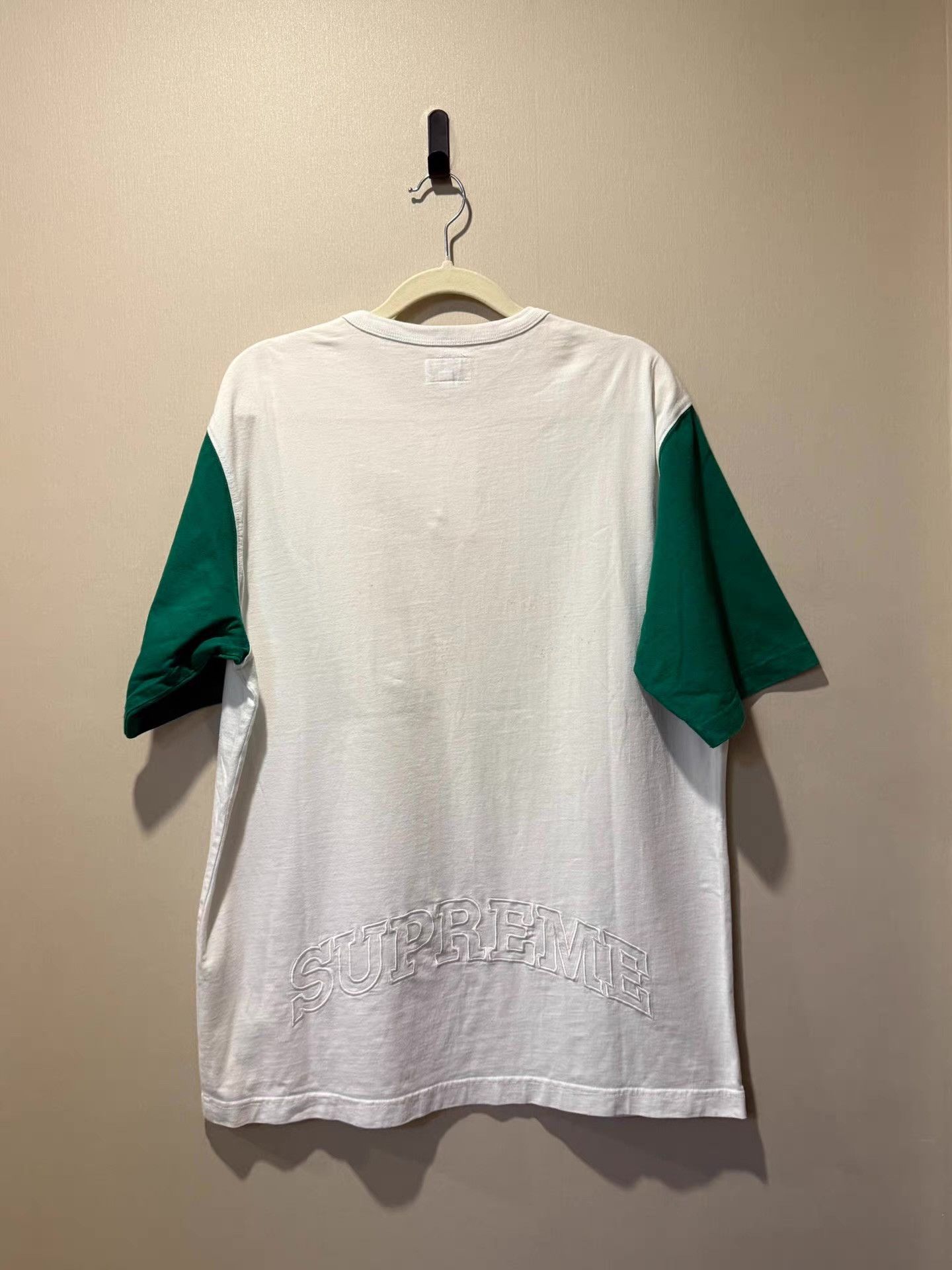 Supreme Supreme White & Green Panel Short Sleeve Henley Shir Ｑ20 Size US M / EU 48-50 / 2 - 4 Thumbnail