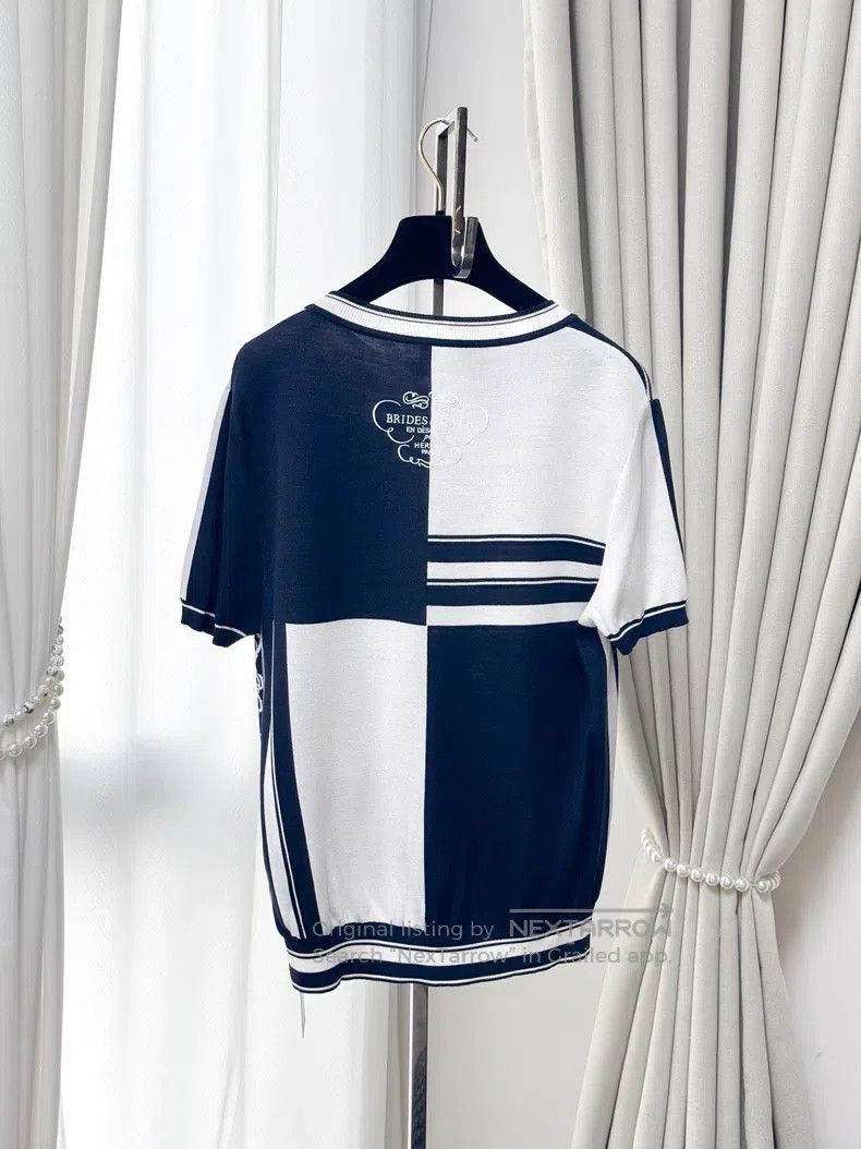 Hermes Hermes 24 Spring/Summer Deep Blue and White Rein Pattern K Size XS / US 0-2 / IT 36-38 - 8 Thumbnail