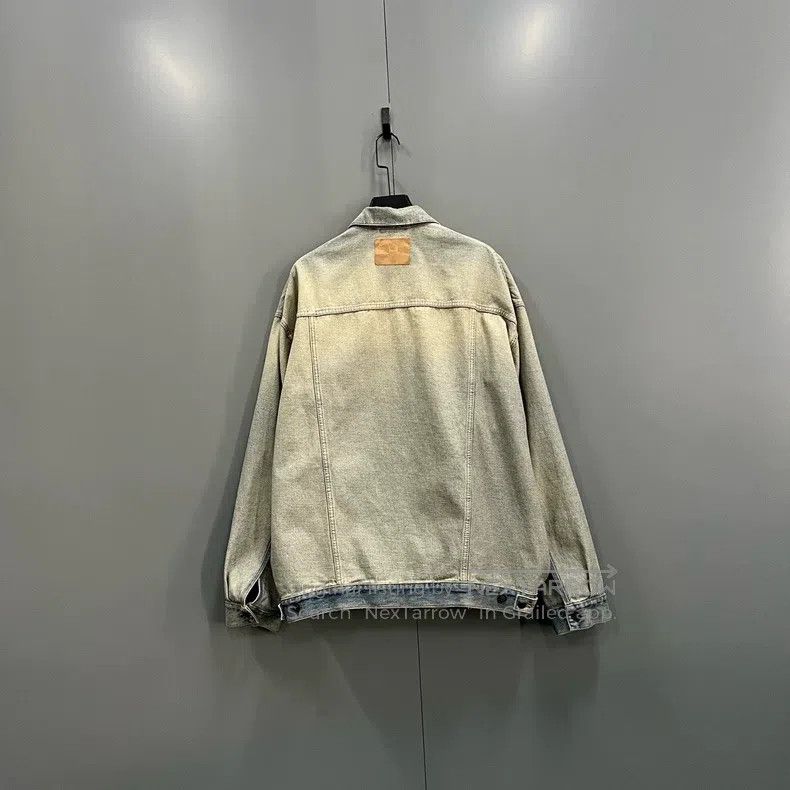 Balenciaga Balenciaga Distressed Logo Patch Denim Jacket Size US M / EU 48-50 / 2 - 2 Thumbnail