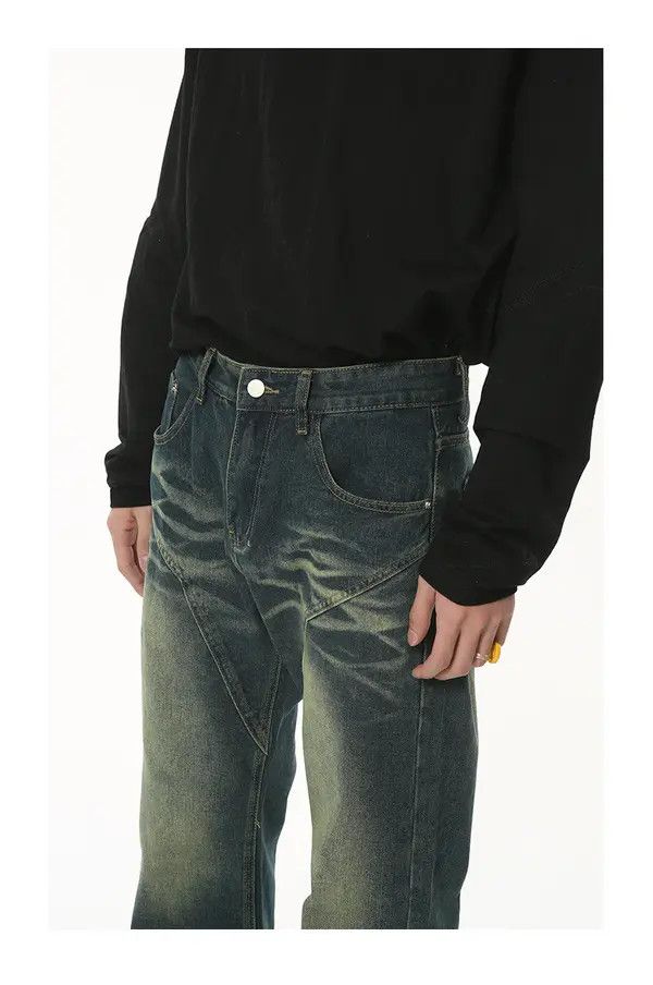 Japanese Brand Vintage washed distressed flared straight jeans Size US 32 / EU 48 - 5 Thumbnail