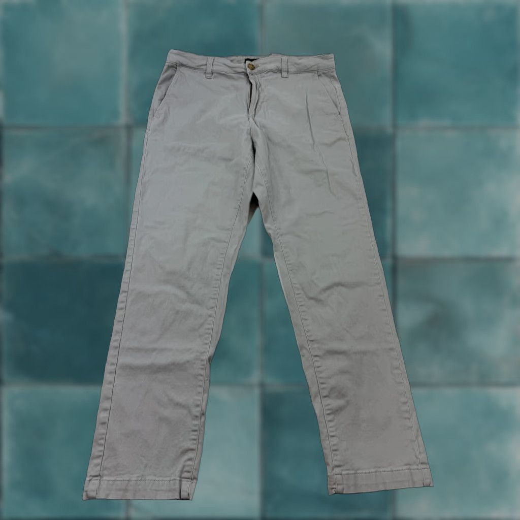 Vintage Daniel Hechter Pants Mens 36x28 Gray Chino Straight Flat Front Stretch Casual Size US 36 / EU 52 - 1 Thumbnail