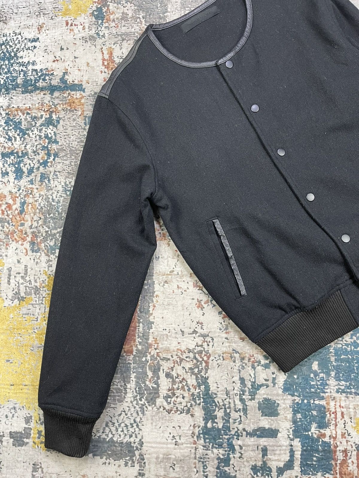 Black Scale BLVCK SCVLE Hybrid Back Leather Front Wool Jackets Size US M / EU 48-50 / 2 - 5 Thumbnail