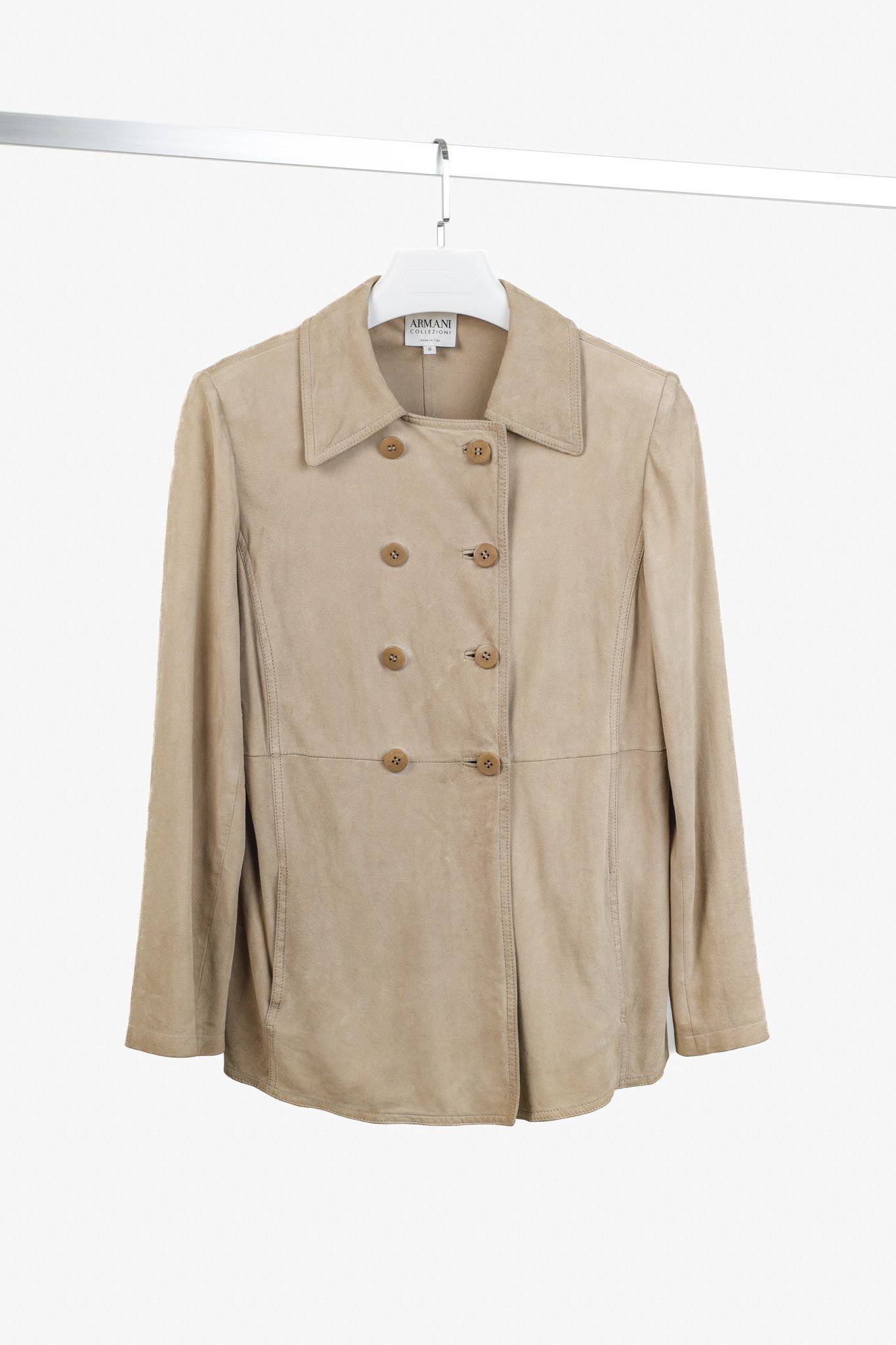 Armani Collezioni Armani Collezioni 2004 Tan Suede Jacket Size L / US 10 / IT 46 - 1 Thumbnail
