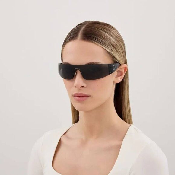 Gucci Gucci GG1958S 001 Sunglasses Ruthenium Shield Frame, Grey Size ONE SIZE - 3 Thumbnail