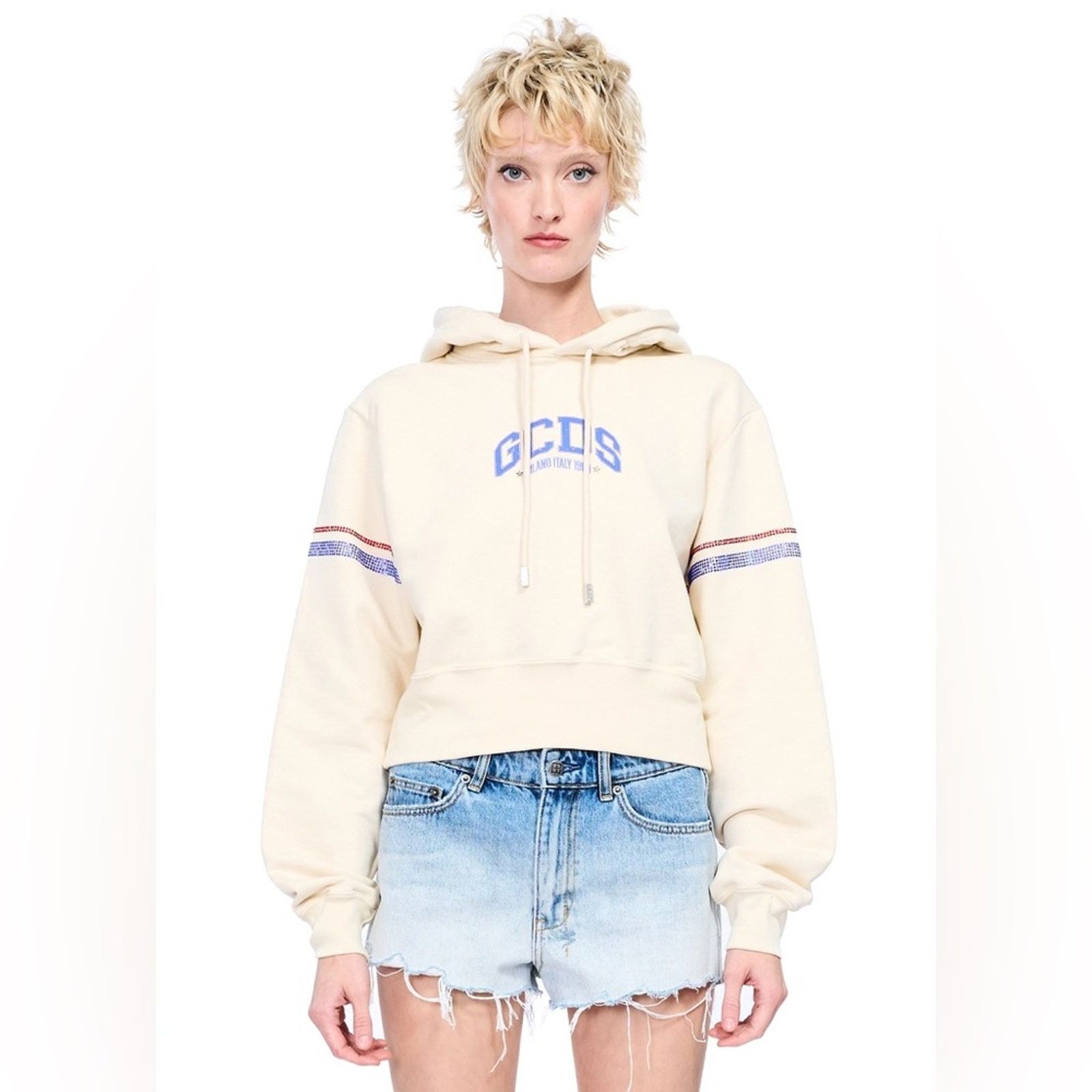 Coperni GCDS Wear Logo Cropped Hoodie Size Large (item #059) Size L / US 10 / IT 46 - 3 Thumbnail