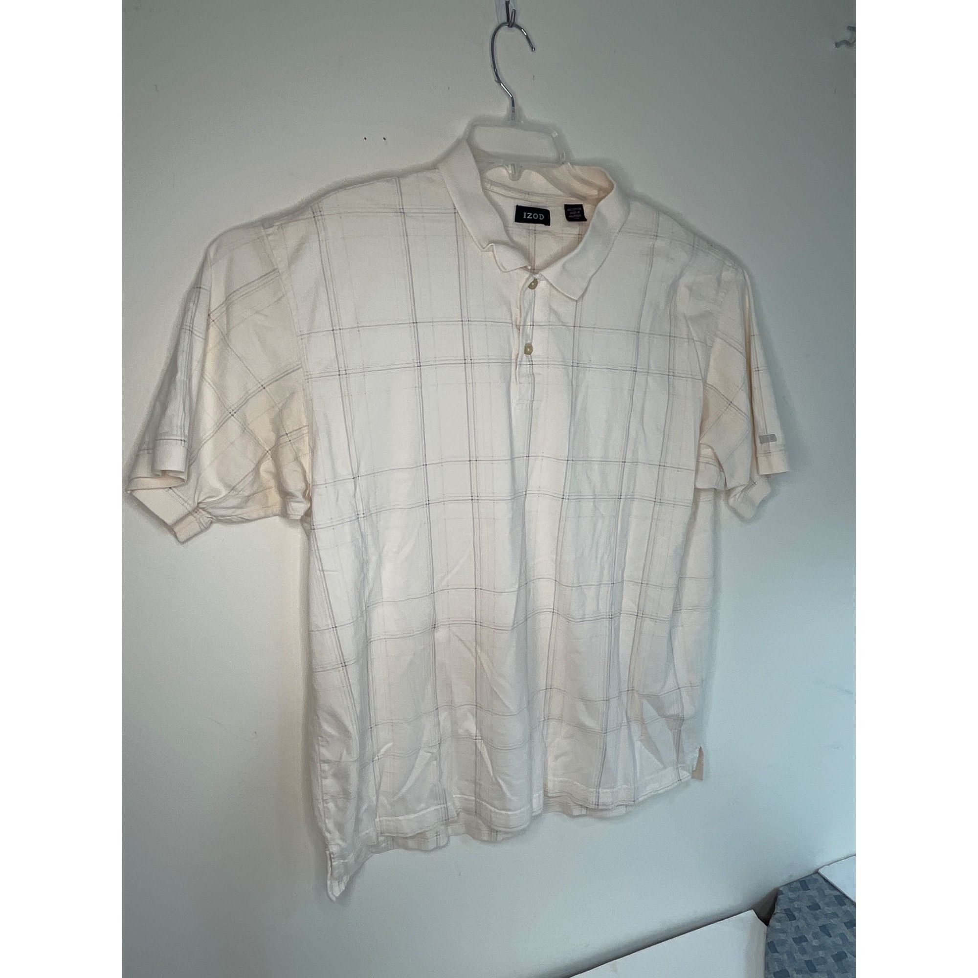 Other Arrow Mens White Checkered Polo Shirt XXL Cotton/Polyester B Size US XXL / EU 58 / 5 - 16 Thumbnail