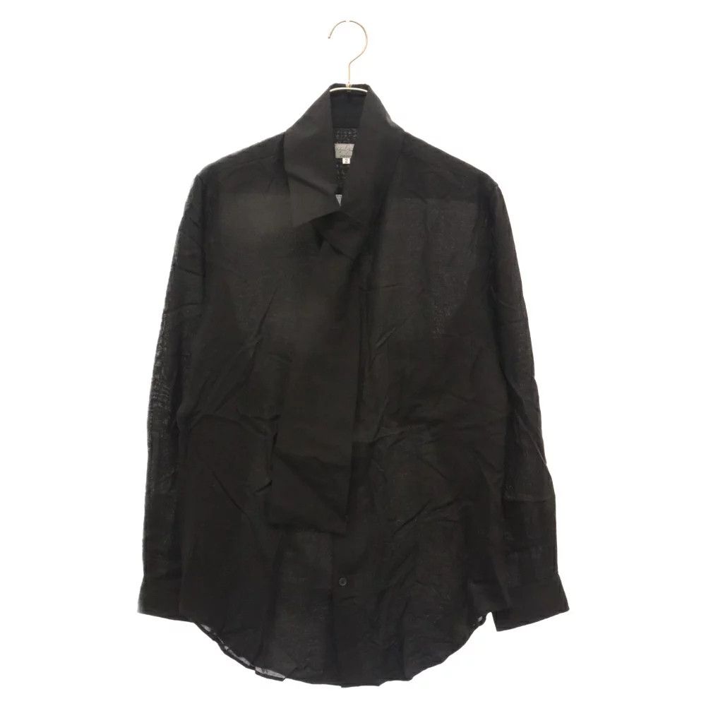 image of Yohji Yamamoto Pour Homme 22Aw Stole Cellulose Long Shirt in Black, Men's (Size Medium)