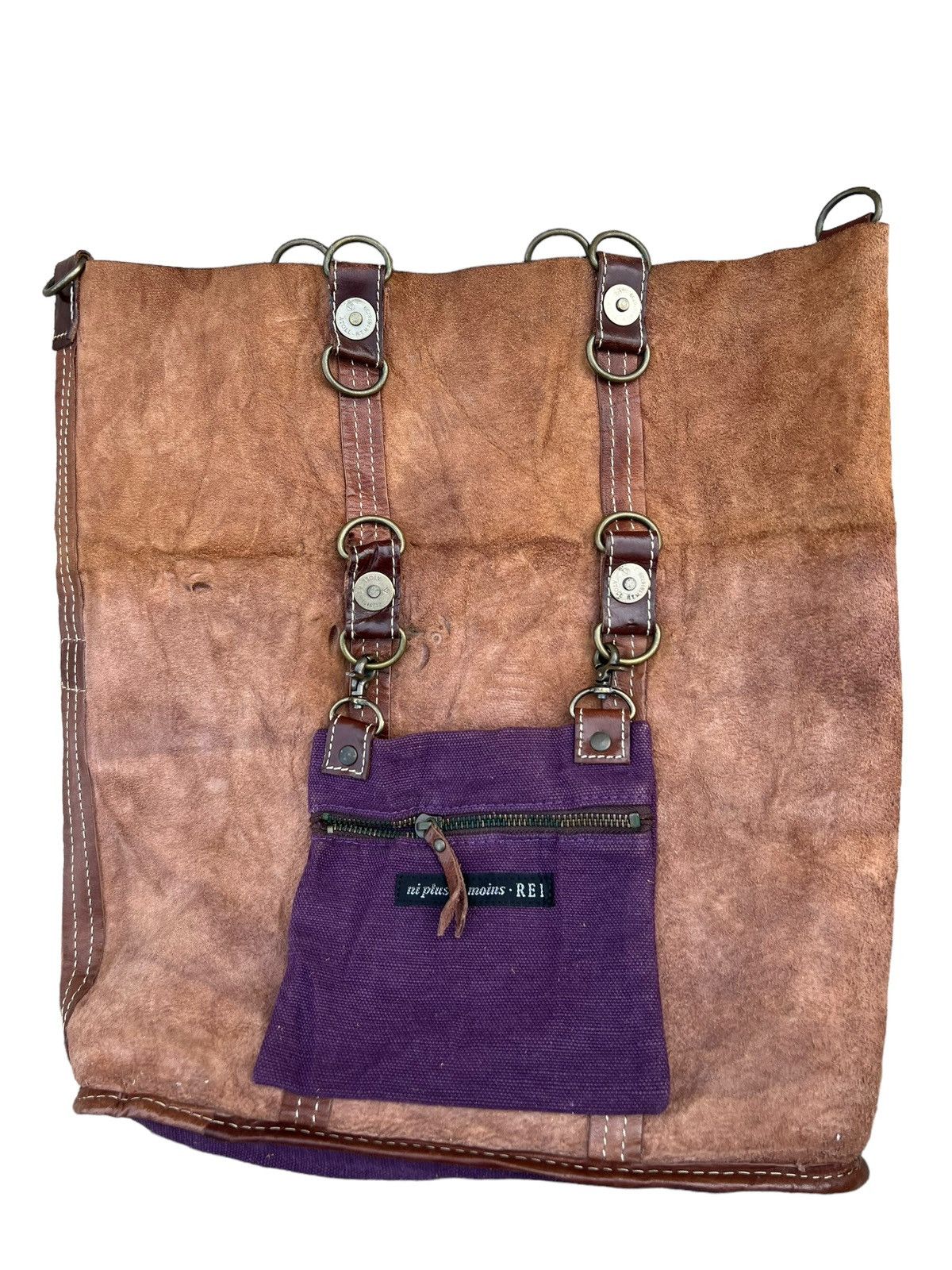 Leather Vintage Rei Japan 2 Way Patina Leather Bag Size ONE SIZE - 21 Thumbnail