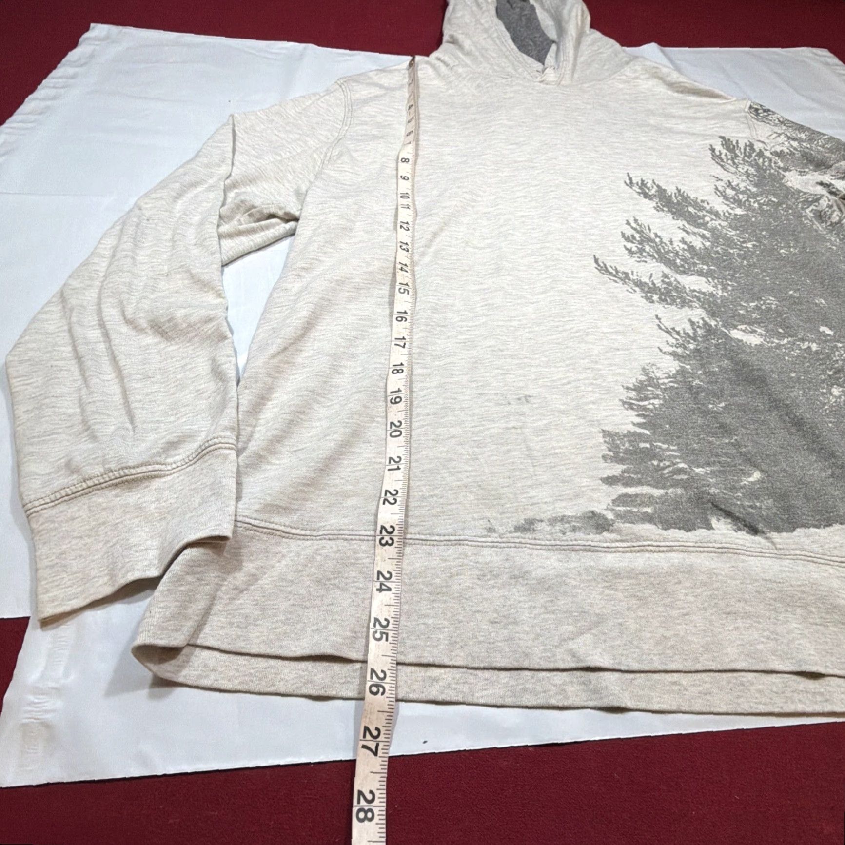American Eagle Outfitters American Eagle XL Men Hoodie Pullover Gray Forest Print Trees Size US XL / EU 56 / 4 - 7 Thumbnail