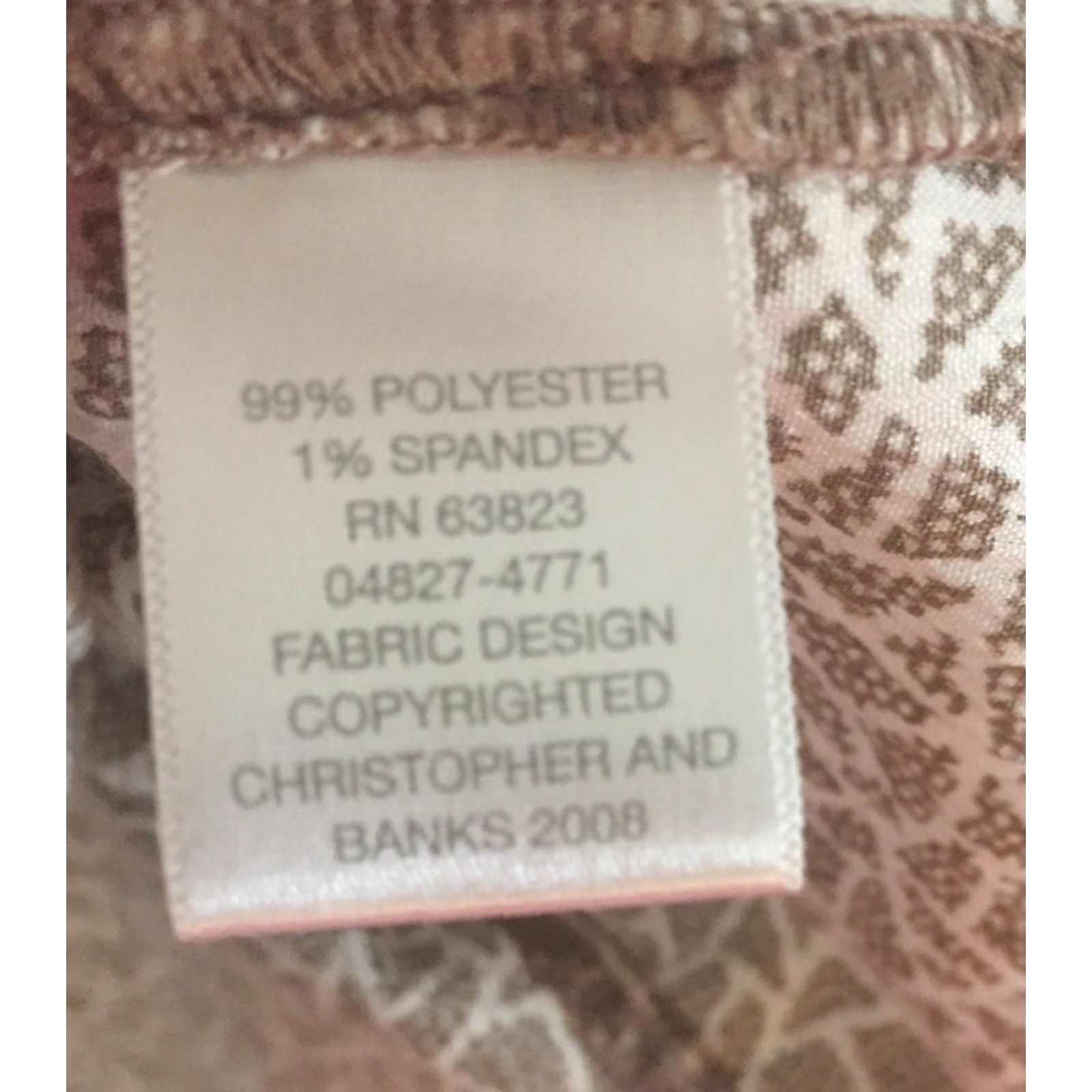 Vintage Christopher & Banks Button-Up Shirt Women M Long Sleeve Brown Geometric Pockets Stretch Size M / US 6-8 / IT 42-44 - 4 Thumbnail