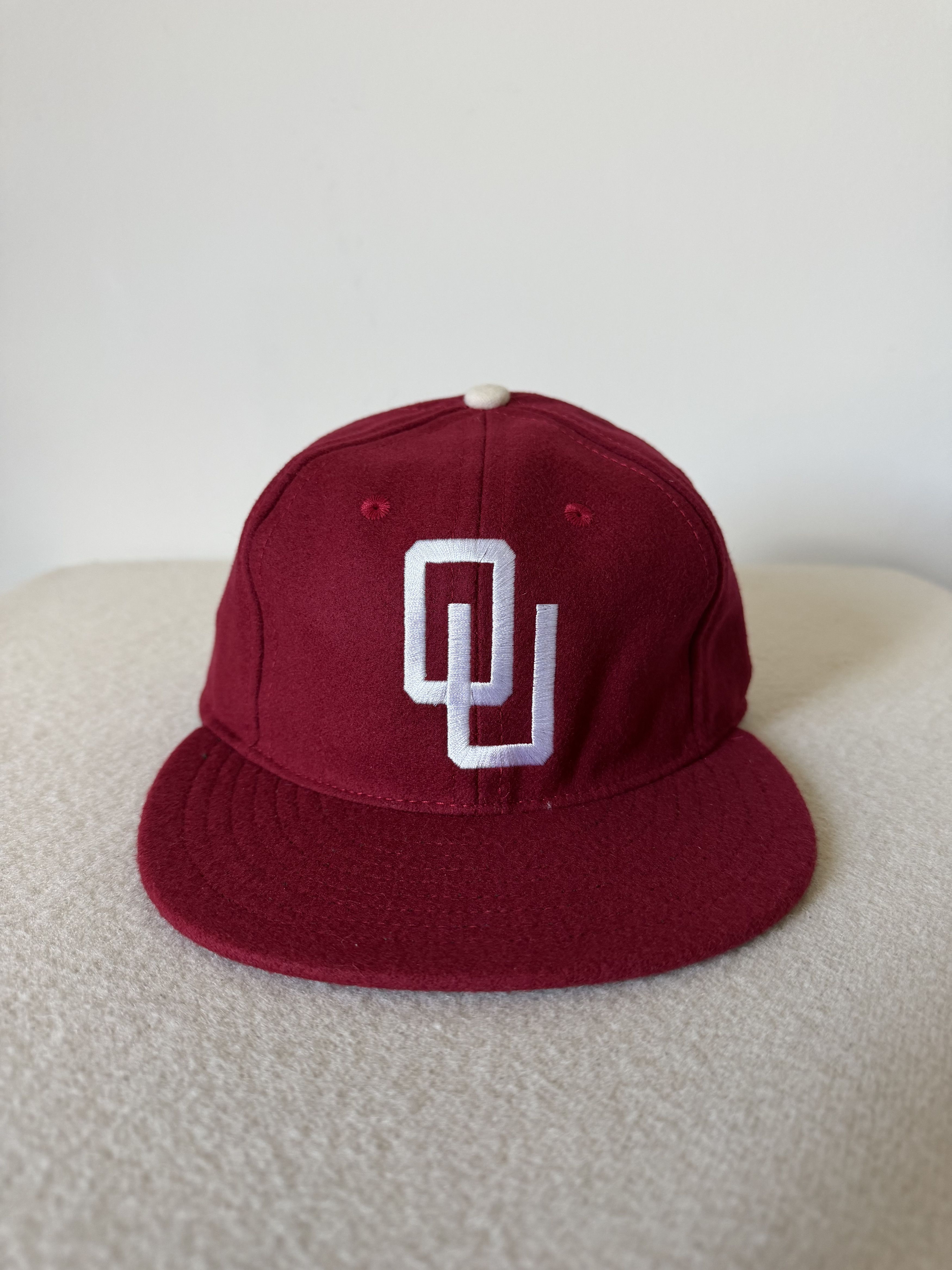 Ebbets Field Flannels Ebbets Field 1975 University of Oklahoma Wool Strapback Hat Size ONE SIZE - 1 Thumbnail