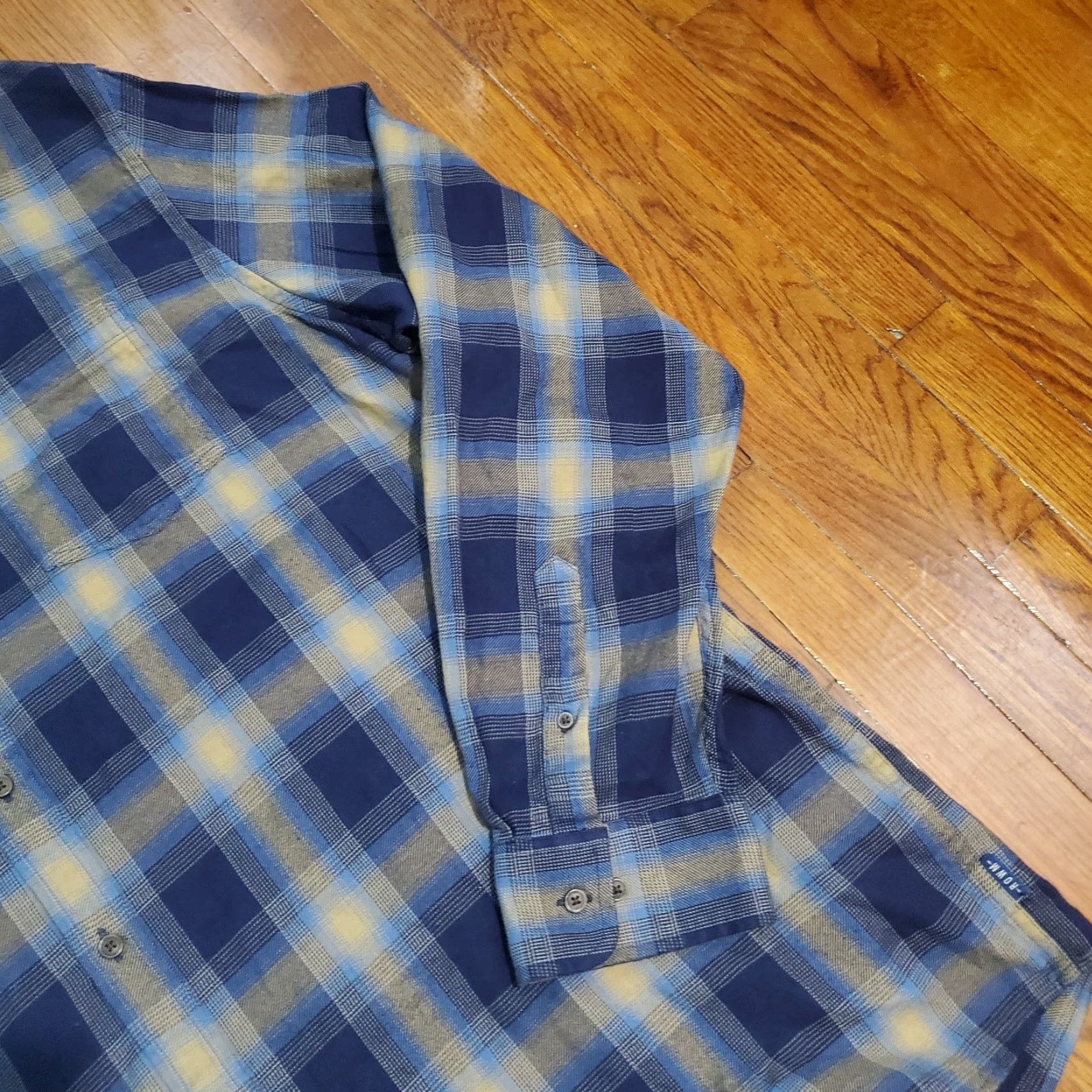 Vintage ROWM Flannel Shirt Button-Up Open Road Brown Blue Plaid Mens 3XT Tall New Size US XXL / EU 58 / 5 - 3 Thumbnail