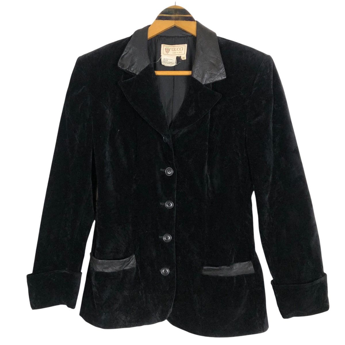 Gucci Vintage 70s Gucci Velvet Coat Single Breasted Blazer Size S / US 4 / IT 40 - 1 Thumbnail