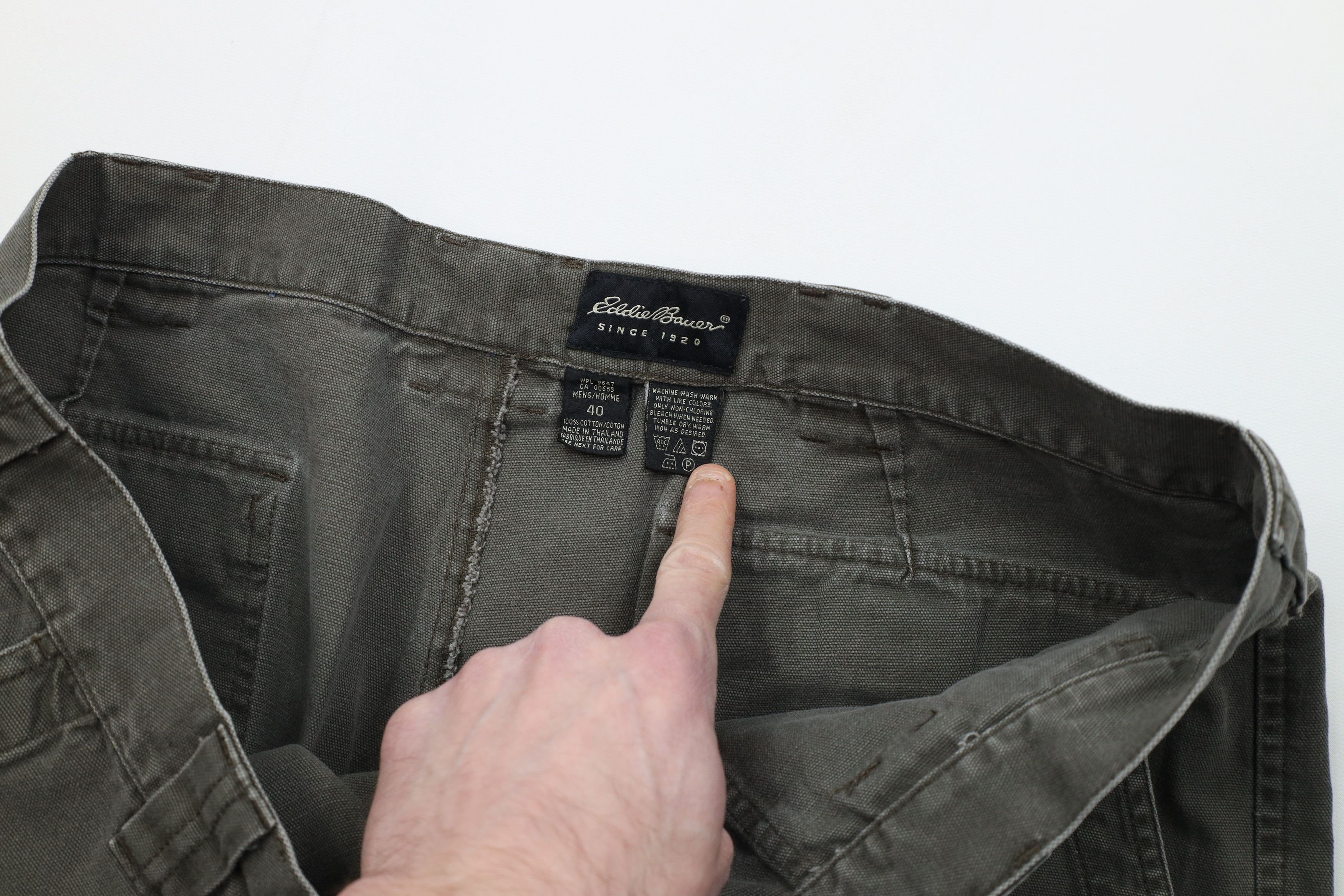 Eddie Bauer Vintage 90s Eddie Bauer Canvas Wide Leg Utility Pants Green Size US 40 / EU 56 - 8 Thumbnail