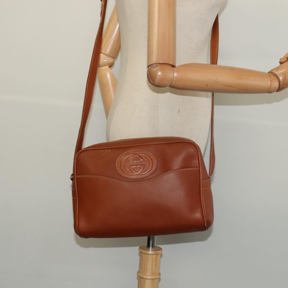 Gucci GUCCI Shoulder Bag Leather Brown Gold Size ONE SIZE - 22 Thumbnail