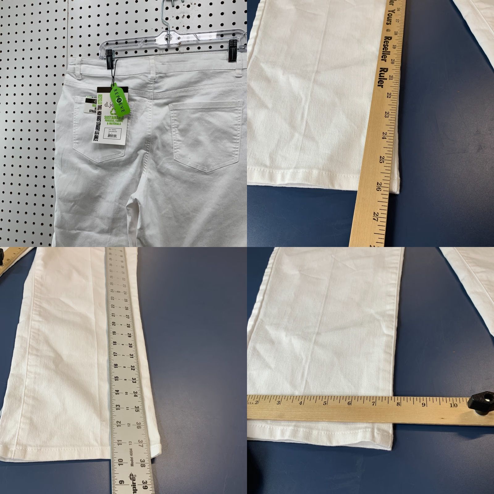 Vintage D.Jeans White Twill Pants Womens 14 High Waist Straight Ankle NWT Studded Pants Womens 14 White Twill Straight Ankle NWT Studded Size 36" / US 14 / IT 50 - 8 Thumbnail