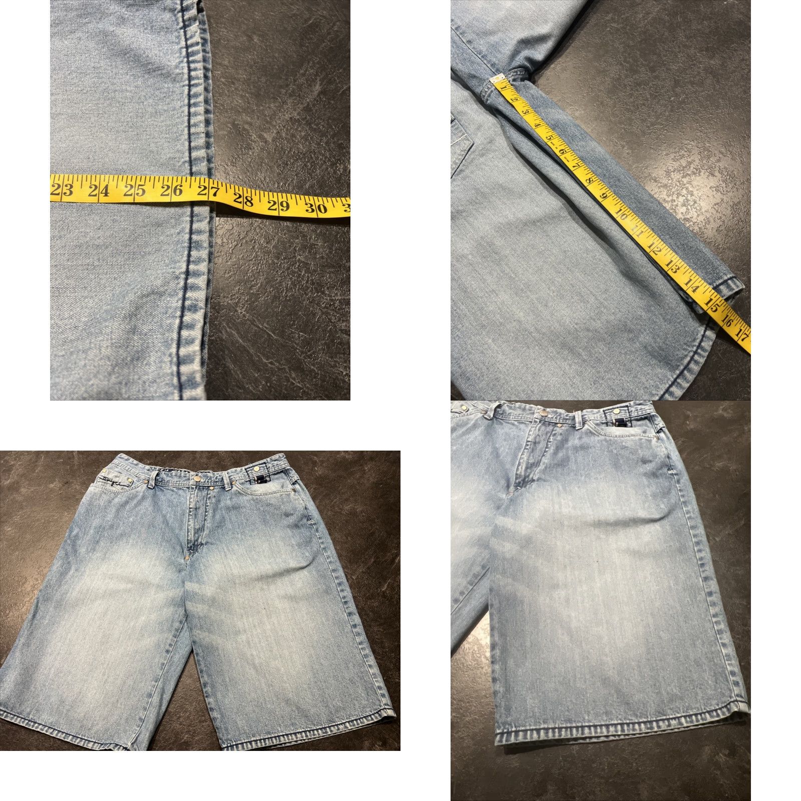 Enyce VINTAGE Enyce Bermuda Jeans Shorts Men 38 Blue Denim Embroidered Graffiti Baggy Jorts 90s Grunge Hip Hop Mens Size US 38 / EU 54 - 8 Thumbnail