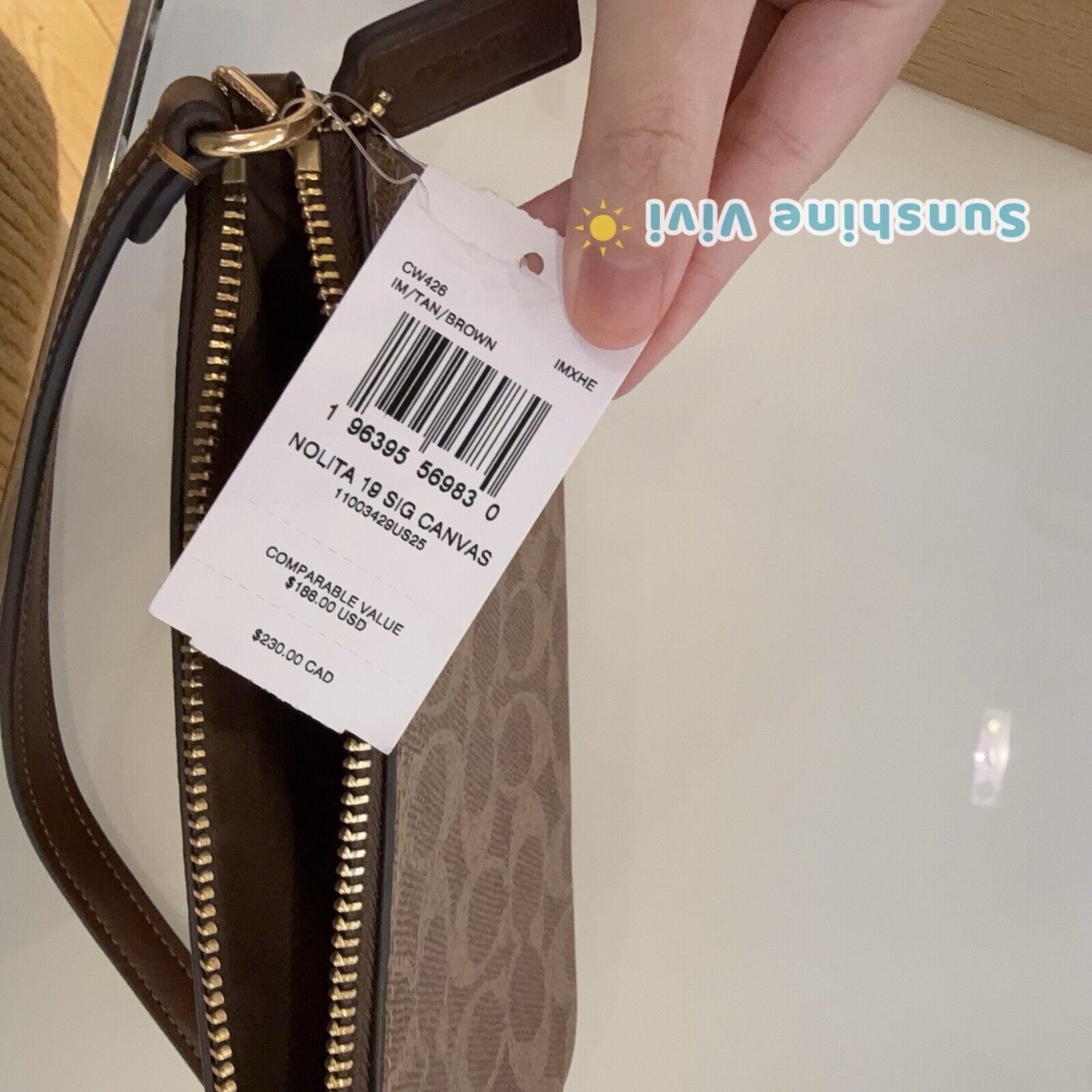 Coach NWT Coach Hand Bag CW426 Nolita 19 Gold/TAN/Brown Size ONE SIZE - 5 Thumbnail