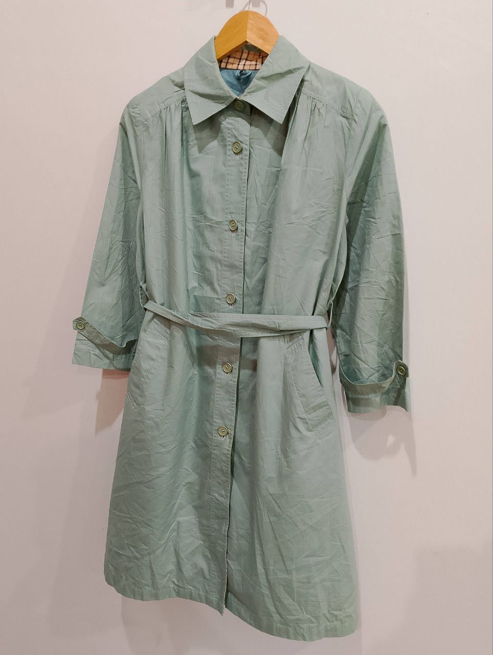 Japanese Brand Vintage Japanese Designer Checkered Light Trench Coats Size L / US 10 / IT 46 - 4 Thumbnail