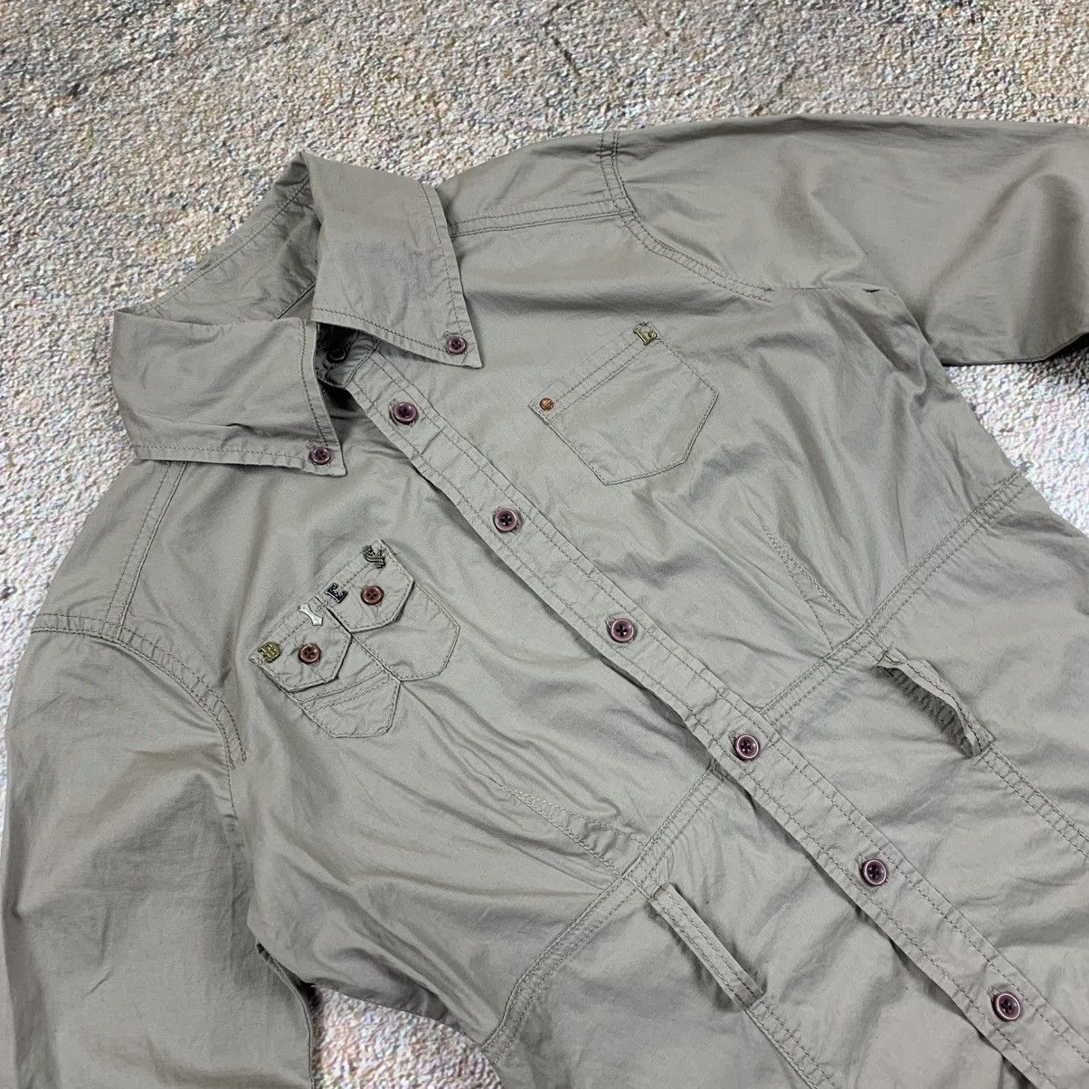 Diesel Diesel Button Up Metal Letters Y2k Shirt Pink/Grey Size M / US 6-8 / IT 42-44 - 3 Thumbnail
