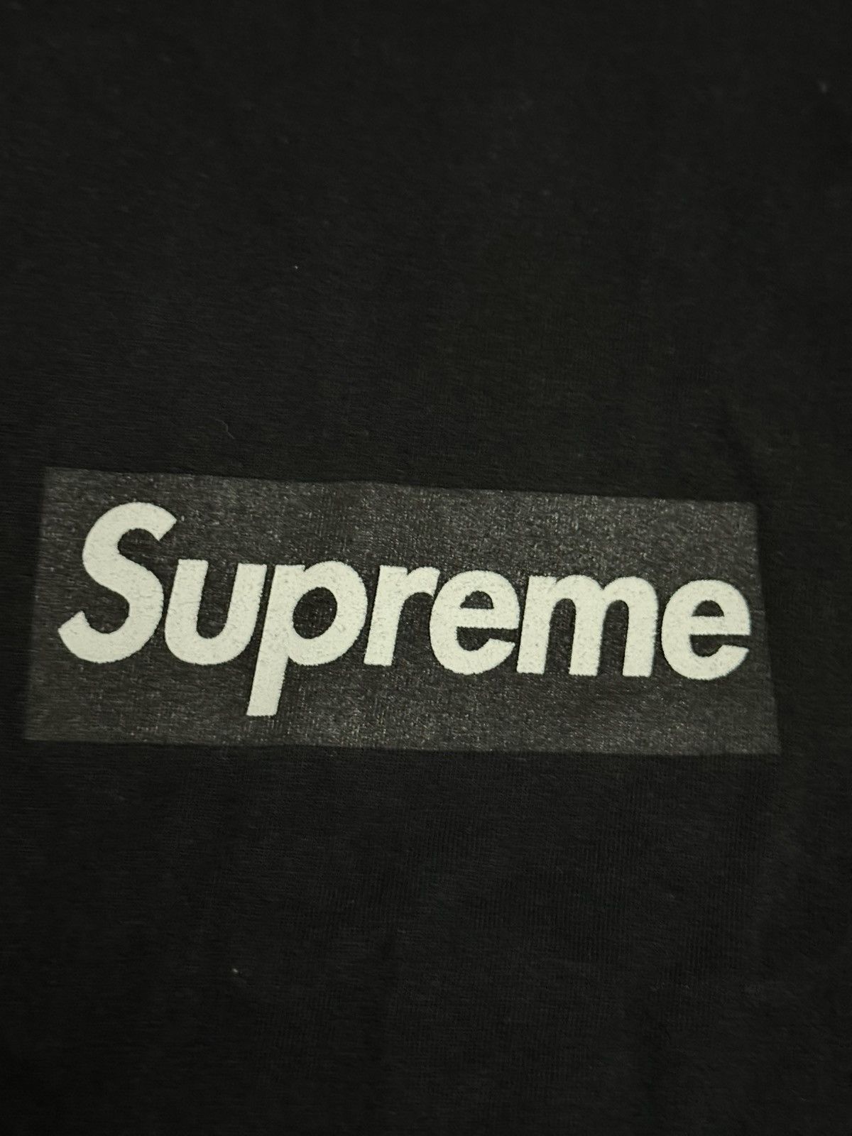 Supreme Friend and family F&F black on black box logo tee