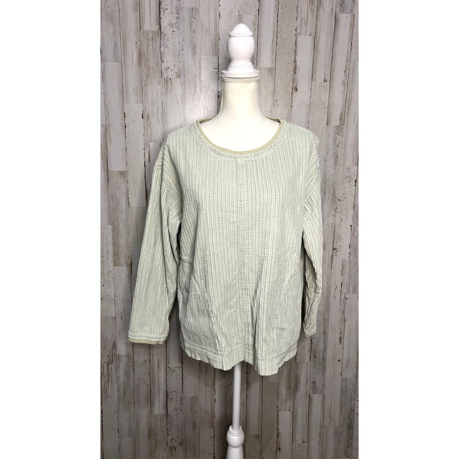 J. Jill J.Jill Vintage Seafoam Green Ribbed Knit Pullover Sweater Size S / US 4 / IT 40 - 1 Thumbnail