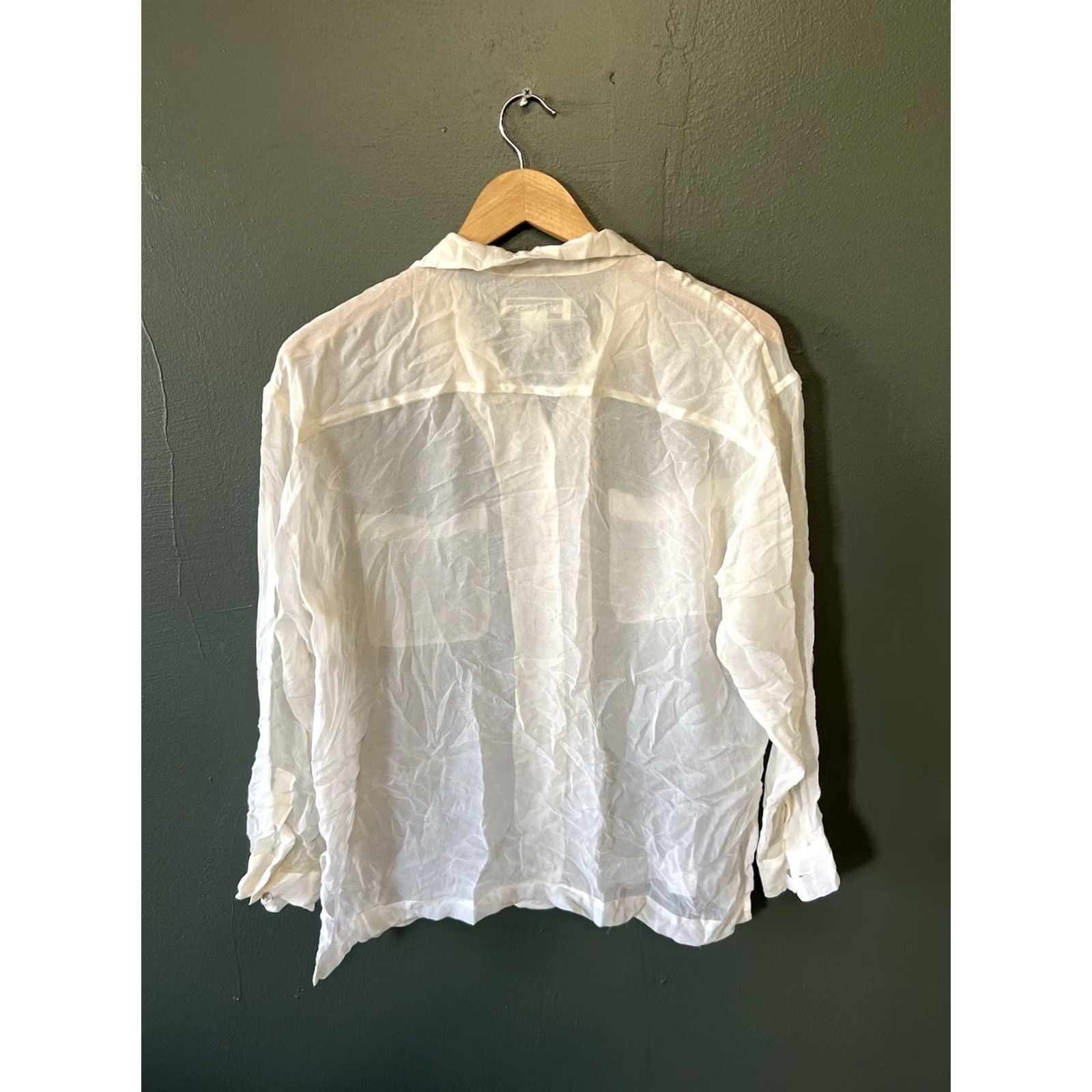 Boston Proper VINTAGE Boston Proper Womens White Long Sleeve Silk Button Up Shirt Size Small Size S / US 4 / IT 40 - 2 Thumbnail