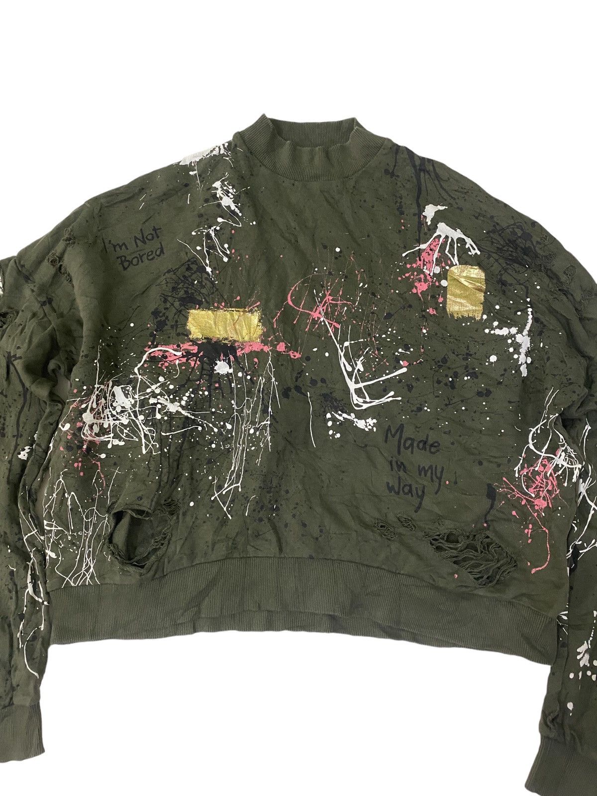 Zara Zara Woman Painted Distressed Style Sweatshirt Size S / US 4 / IT 40 - 2 Thumbnail