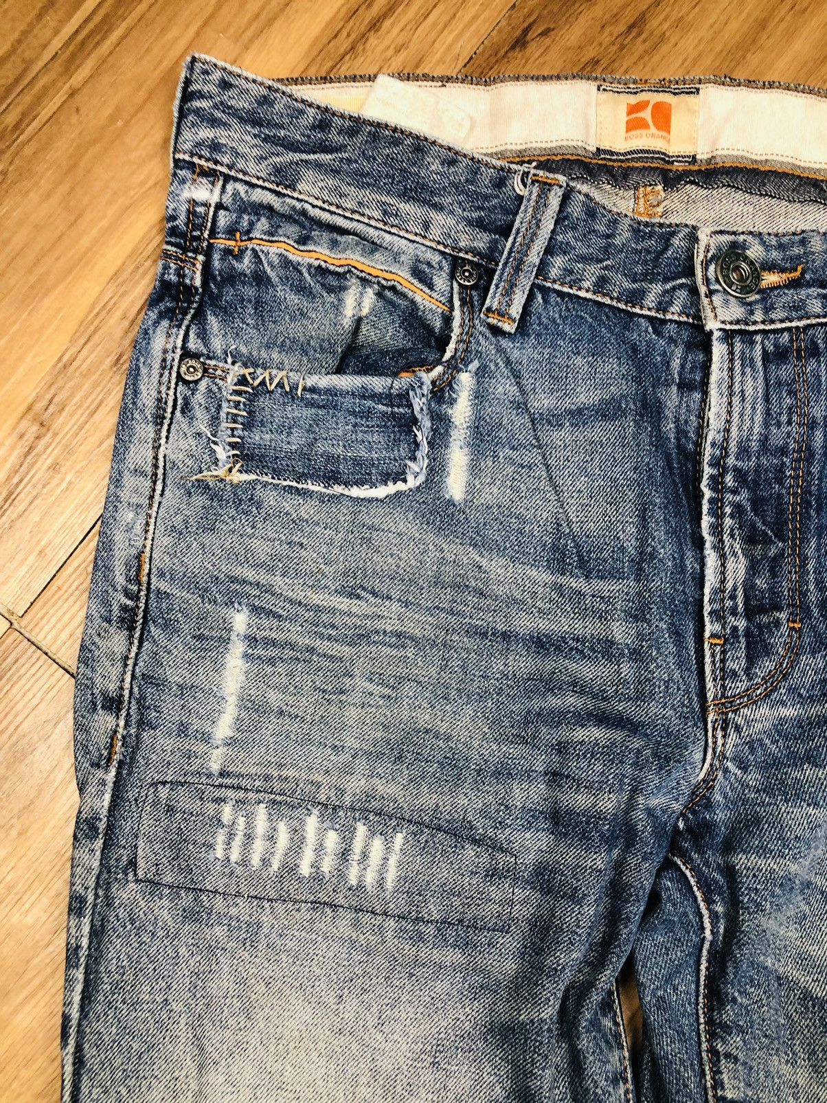 Japanese Brand Boss Orange Distressed Jeans (33) Size US 30 / EU 46 - 5 Thumbnail