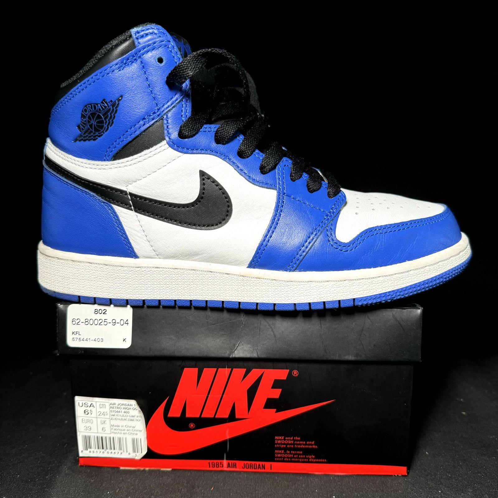 Jordan Brand × Nike Size 6.5 Air Jordan 1 Retro High OG BG Game Royal 2018 Shoes Size US 6.5 / EU 39-40 - 1 Thumbnail