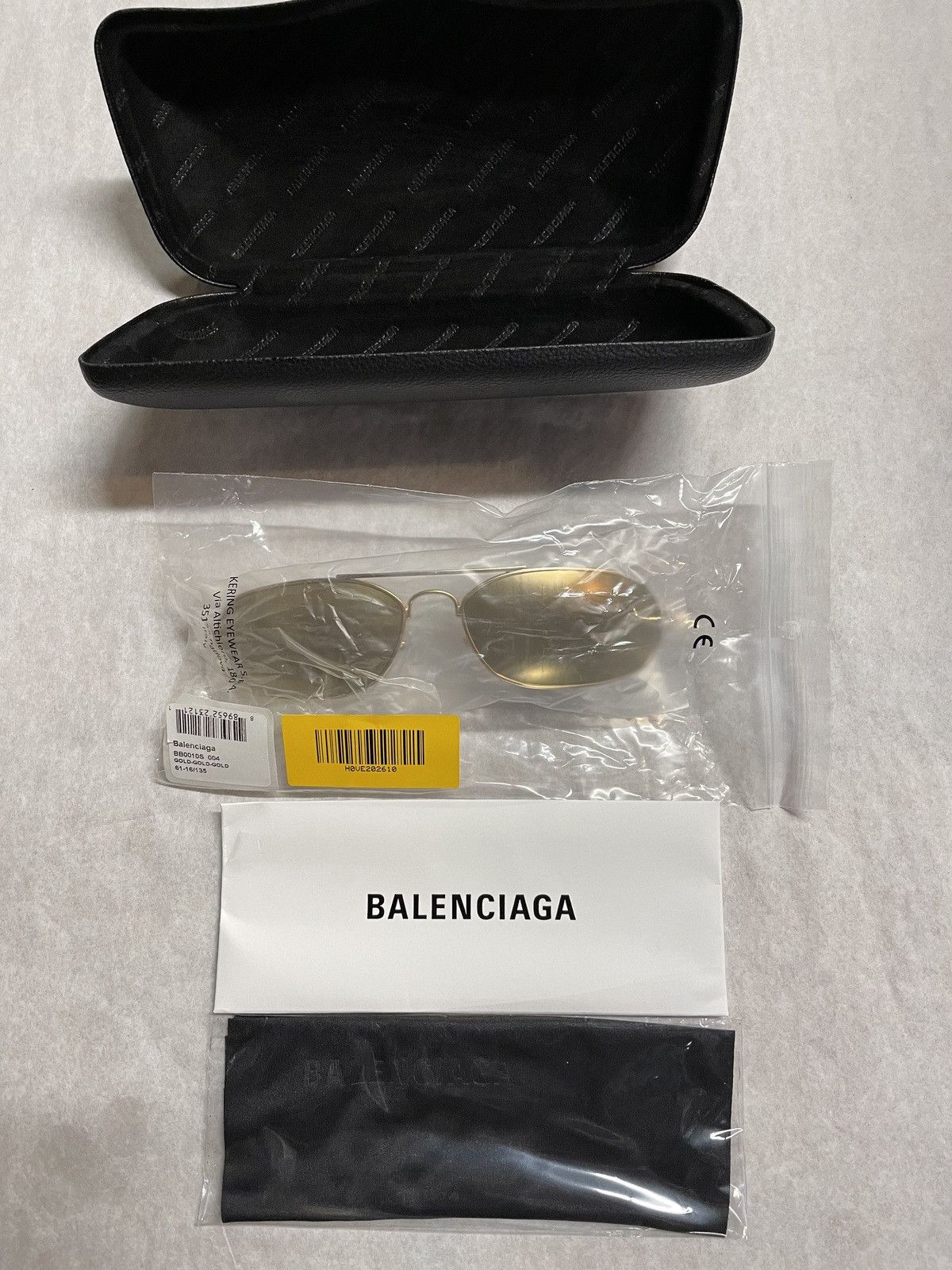 Balenciaga Balenciaga BB0010S 004 Gold/Gold Mirrored Unisex Sunglasses Size ONE SIZE - 2 Thumbnail