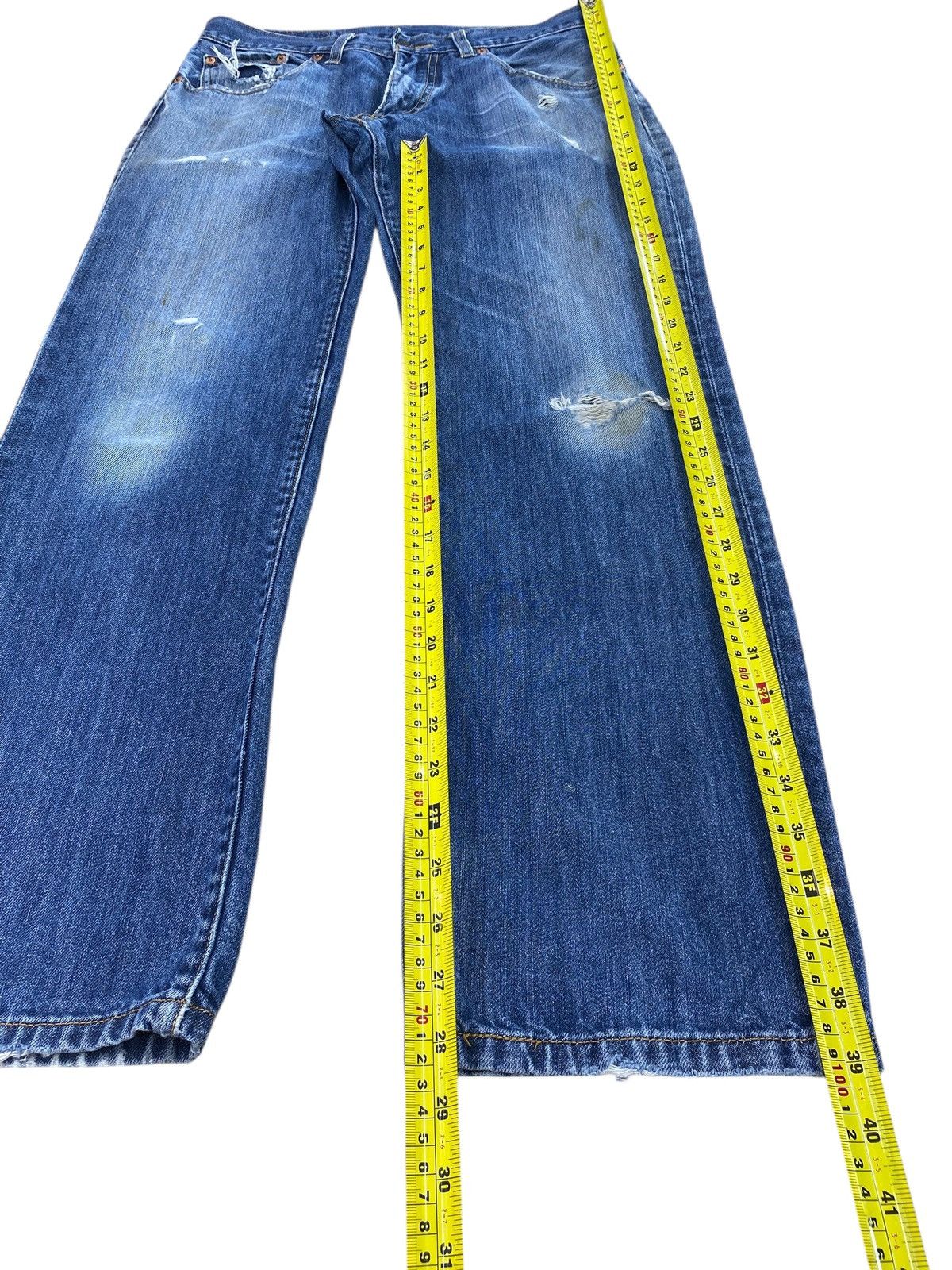 Levi's Levi’s 504 Faded Wash Distressed Style Straight Leg Jeans Size US 32 / EU 48 - 8 Thumbnail