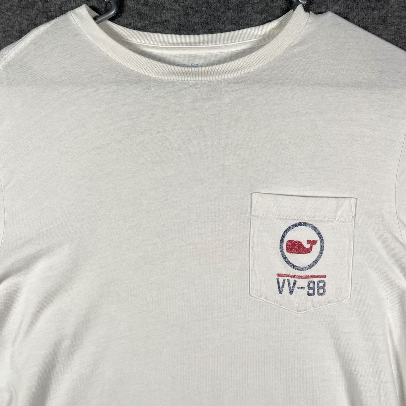 Vineyard Vines Vineyard Vines Mens Small White VV-98 Whale Logo Long Sleeve Tee Preppy Shirt Size US S / EU 44-46 / 1 - 2 Thumbnail