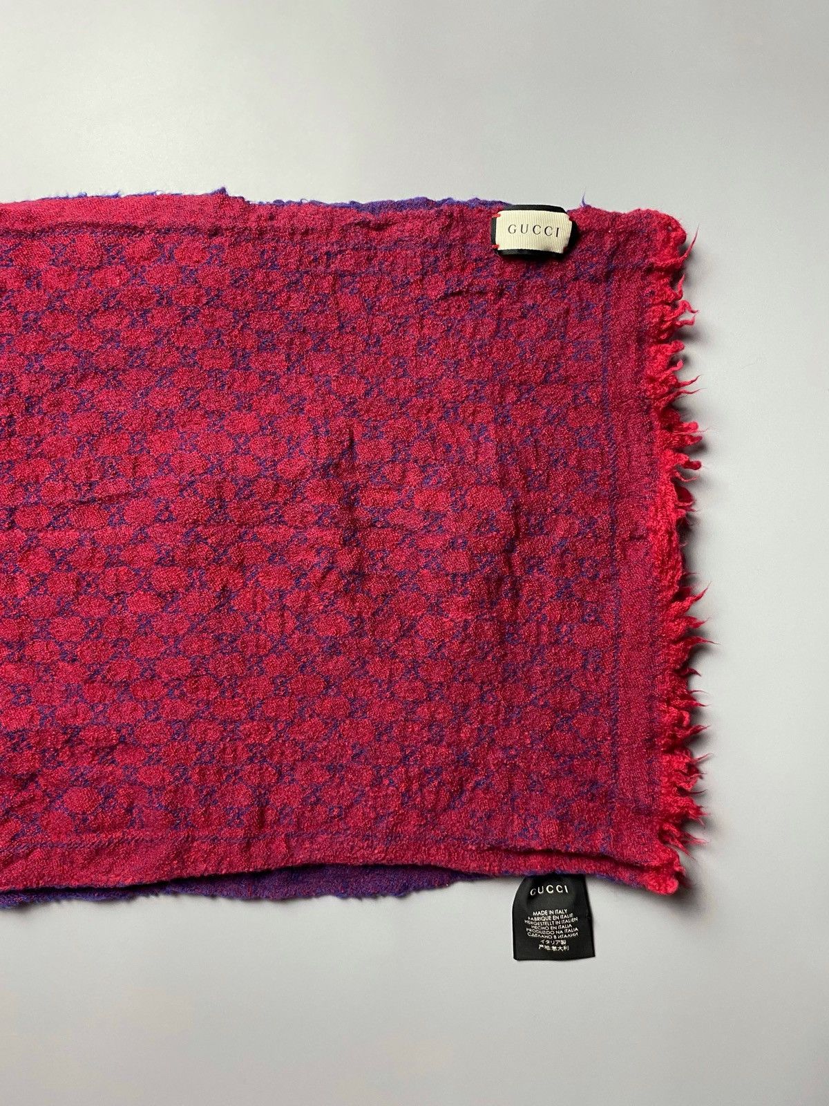 Gucci Gucci GG Logo Wool Monogram Scarf Size ONE SIZE - 2 Thumbnail