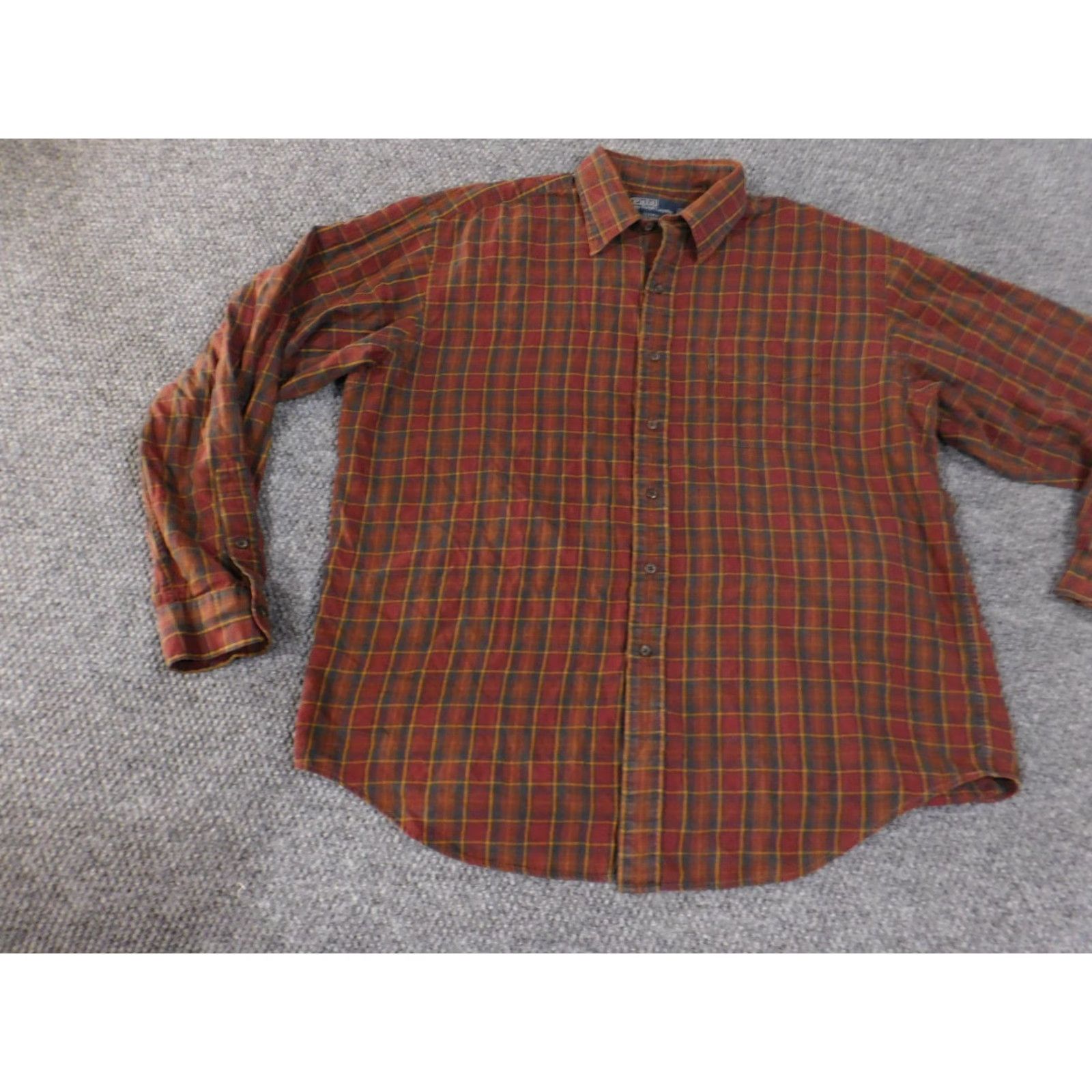 Polo Ralph Lauren Polo Ralph Lauren Shirt Mens XL Brown Red Plaid Long Sleeve Button Front Size US XL / EU 56 / 4 - 3 Thumbnail
