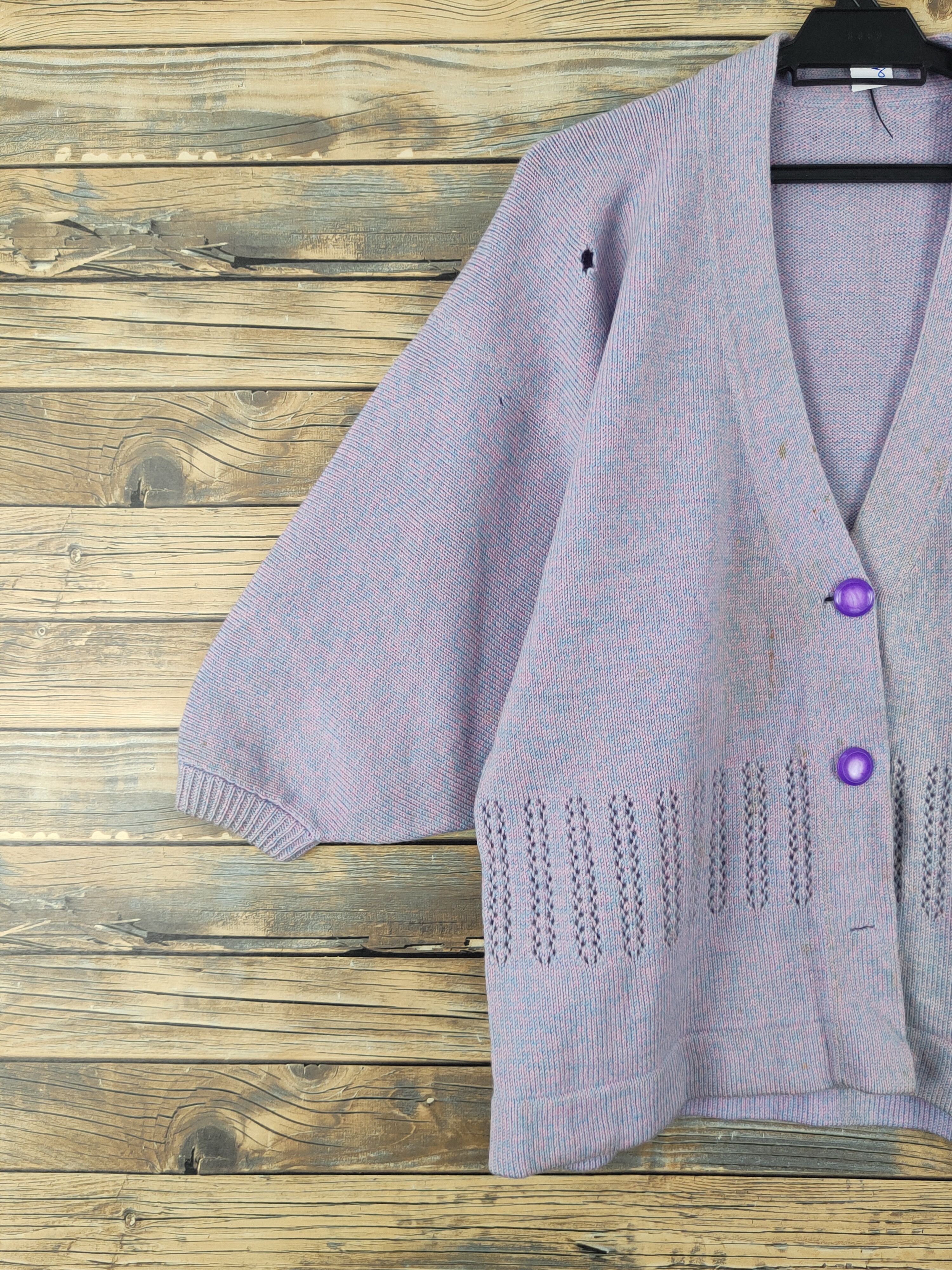 Vintage Japanese Brand Purple Knitwear Cardigan #W186 Size L / US 10 / IT 46 - 5 Thumbnail