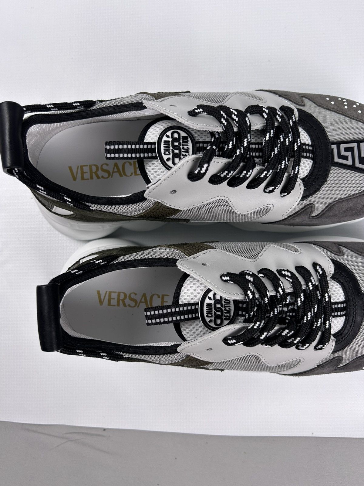 Versace Versace Chain Reaction Grey Olive Men EU 45 US 12 NWOB Size US 12 / EU 45 - 6 Thumbnail