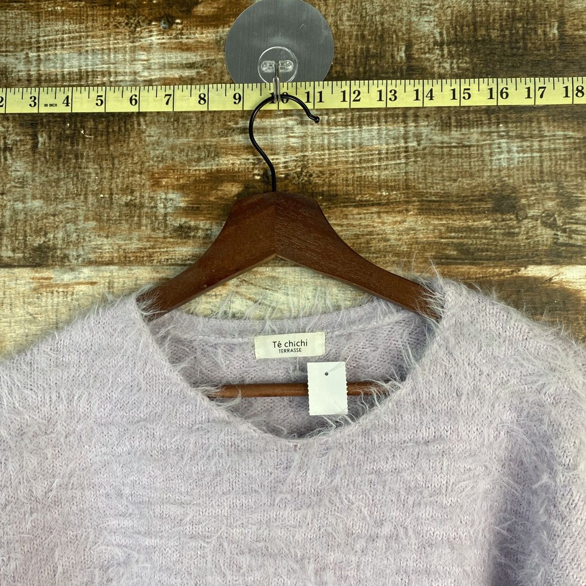 Japanese Brand DL Te Chichi Purple Fur shaggy mohair Knitwear #C1083 Size S / US 4 / IT 40 - 4 Thumbnail