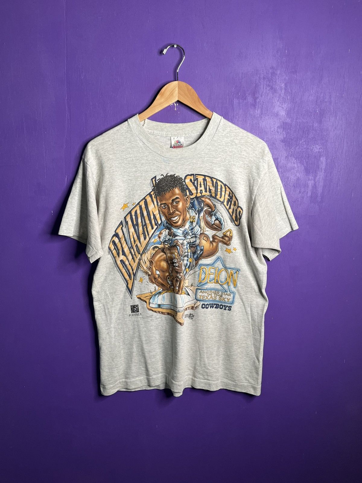 NFL × Vintage Vintage 90s Cowboys Deion sanders blazing t-shirt Size US M / EU 48-50 / 2 - 1 Thumbnail