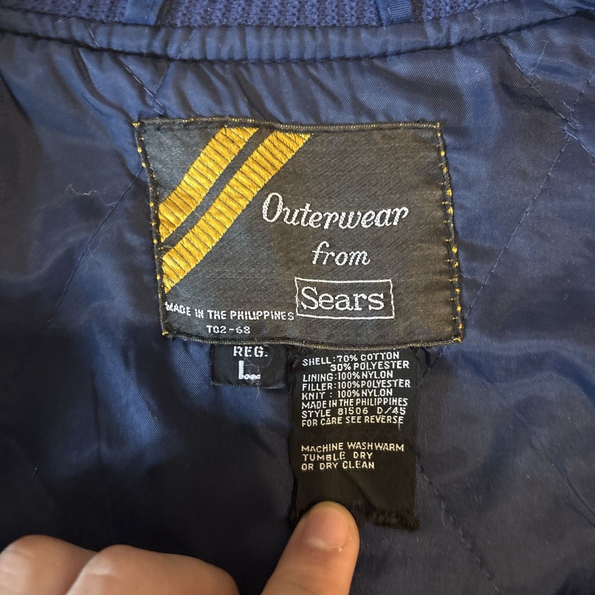 Sears Vintage Bomber Jacket Size US L / EU 52-54 / 3 - 3 Thumbnail