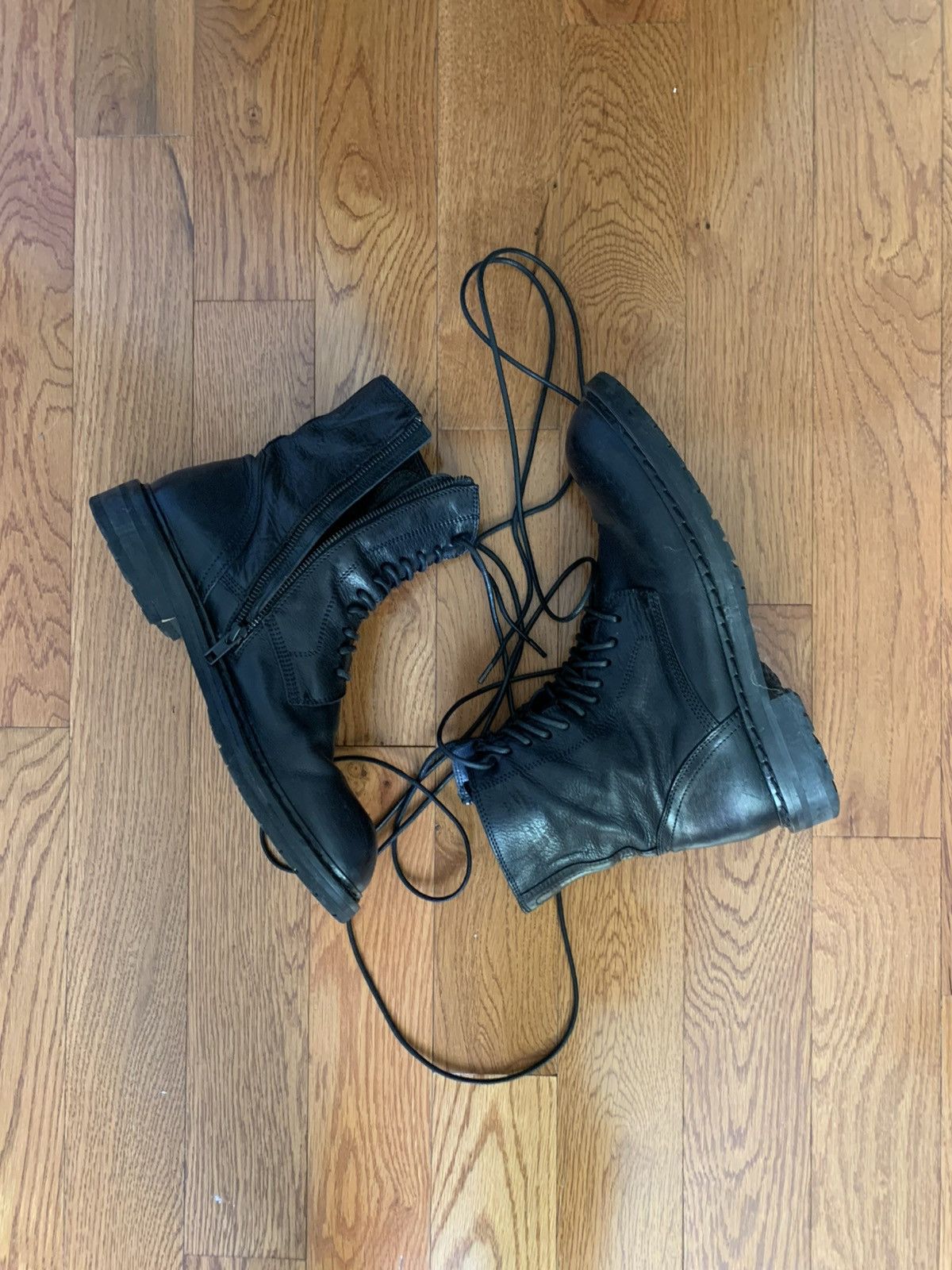 Ann Demeulemeester Ann Demeulemeester Black Lace-up Combat Boots Size US 9 / EU 42 - 1 Thumbnail