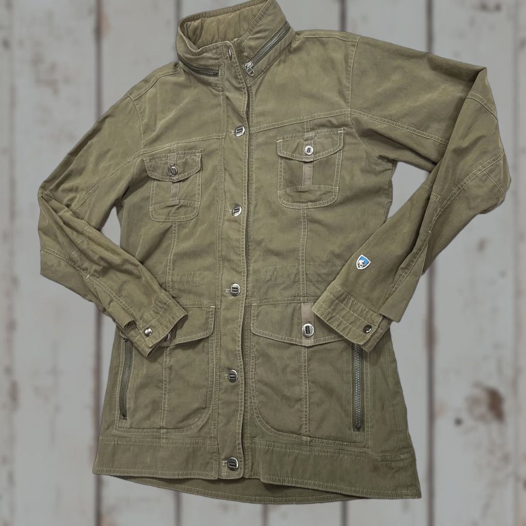 Vintage Kuhl Womens Rekon Small Jacket Army Olive Green Hooded Full Zip Pockets Size S / US 4 / IT 40 - 1 Thumbnail