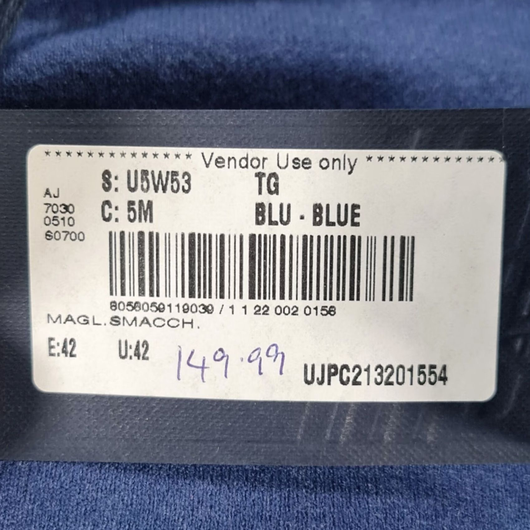 Vintage Armani Jeans Jumper Blue Medium Wool Pullover Knit Crew Neck Long Sleeve Ruffle Accents Womens Casual City Designer - No, cannot include dash. Size M / US 6-8 / IT 42-44 - 7 Thumbnail