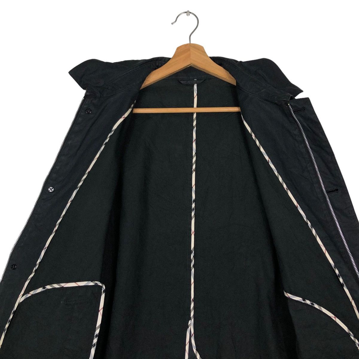 Burberry 🔥Rich Black Vintage Burberry Black Label Long Jacket Size US L / EU 52-54 / 3 - 14 Thumbnail
