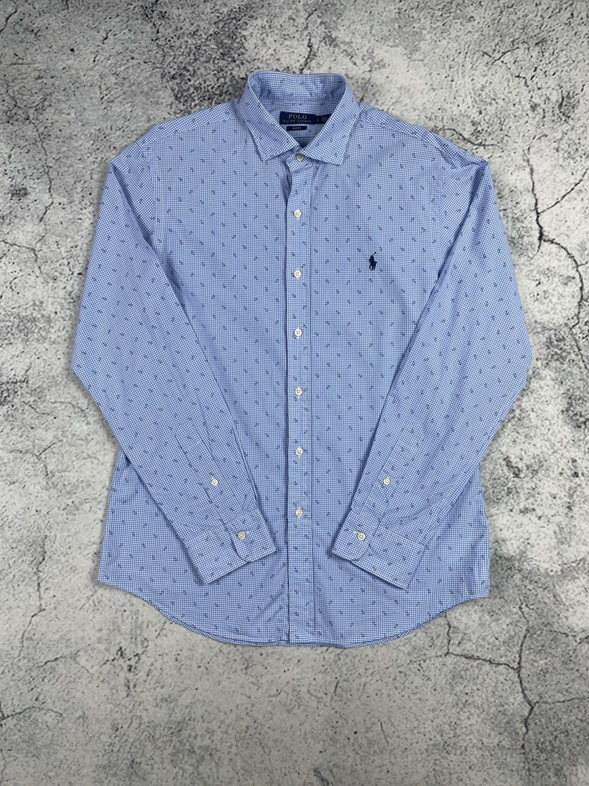 Polo Ralph Lauren Polo Ralph Lauren L Slim Fit Anchor Print Shirt Classic egv Size US L / EU 52-54 / 3 - 2 Thumbnail
