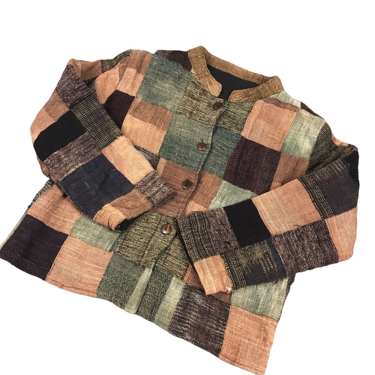 Japanese Brand BORO PATCHWORK JAPAN STYLE BUTTON WOMNA JACKET Size S / US 4 / IT 40 - 1 Thumbnail
