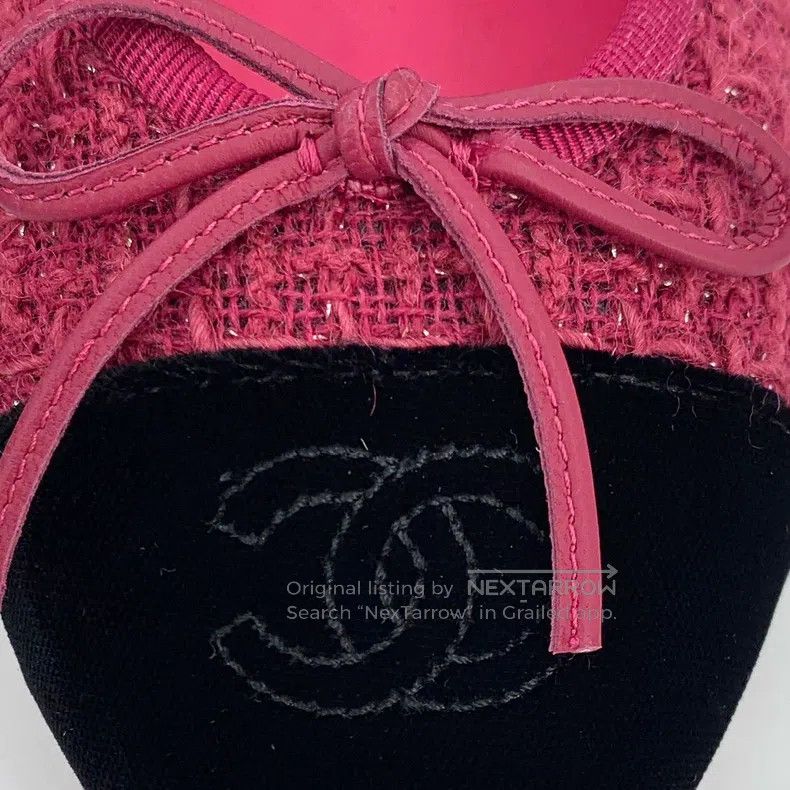 Chanel Chanel Pink bow woven casual single shoes ballet shoes Size US 6 / IT 36 - 6 Thumbnail