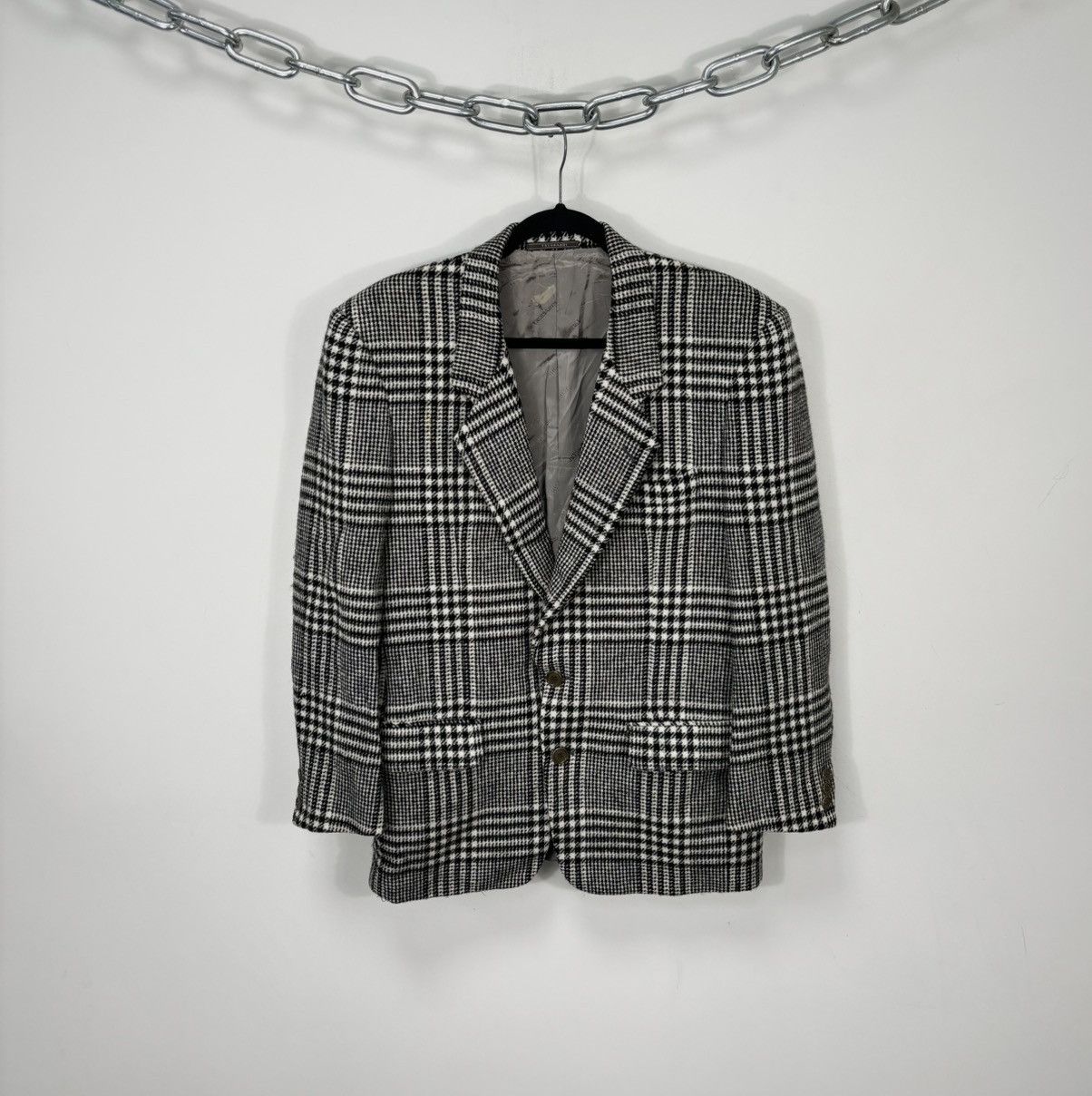 Trussardi Vintage Trussardi Men’s Tartan Check Wool Blazer Jacket Size 42R - 1 Thumbnail